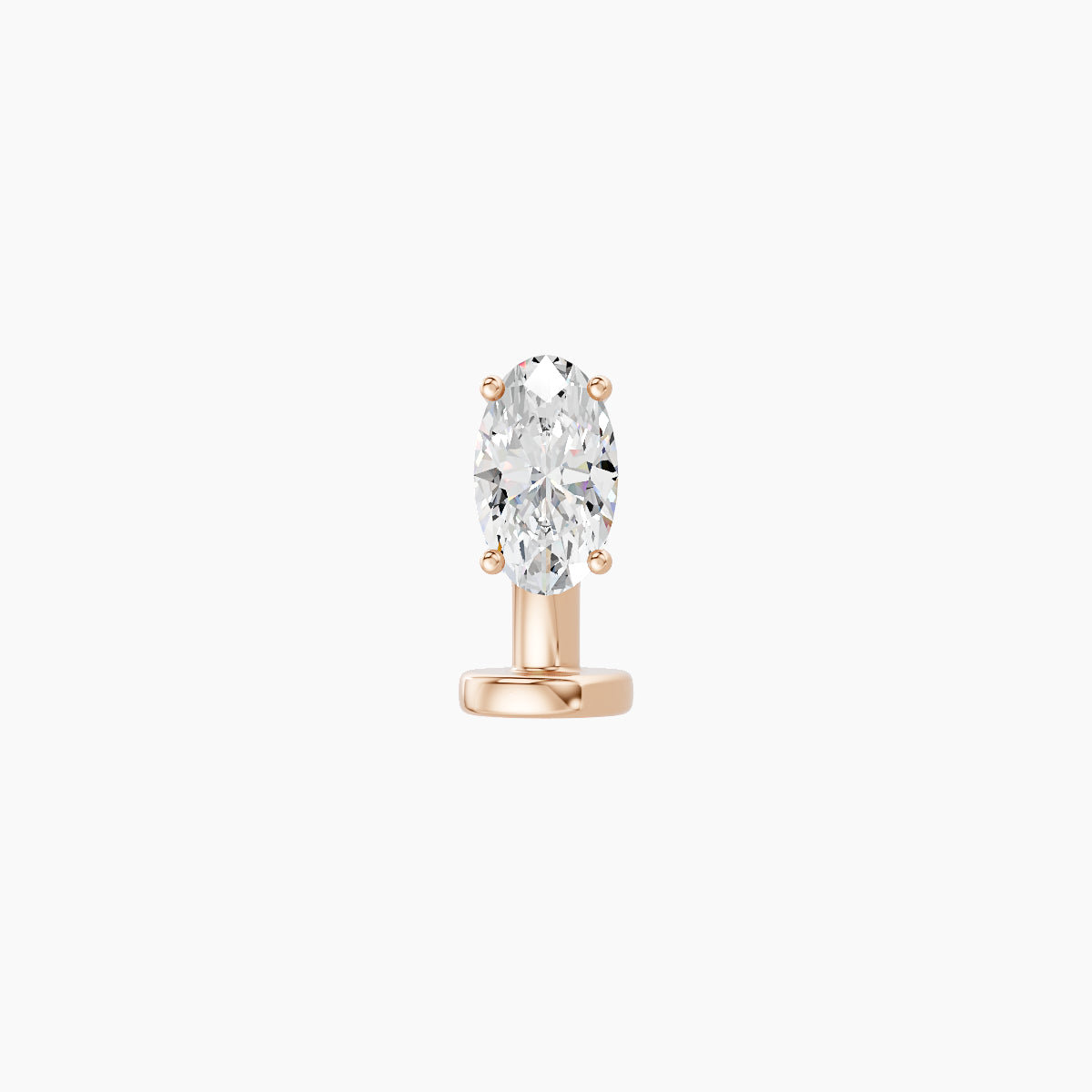 Nut | 18k Rose Gold 5 mm 6 mm Oval Diamond Floating Navel Piercing