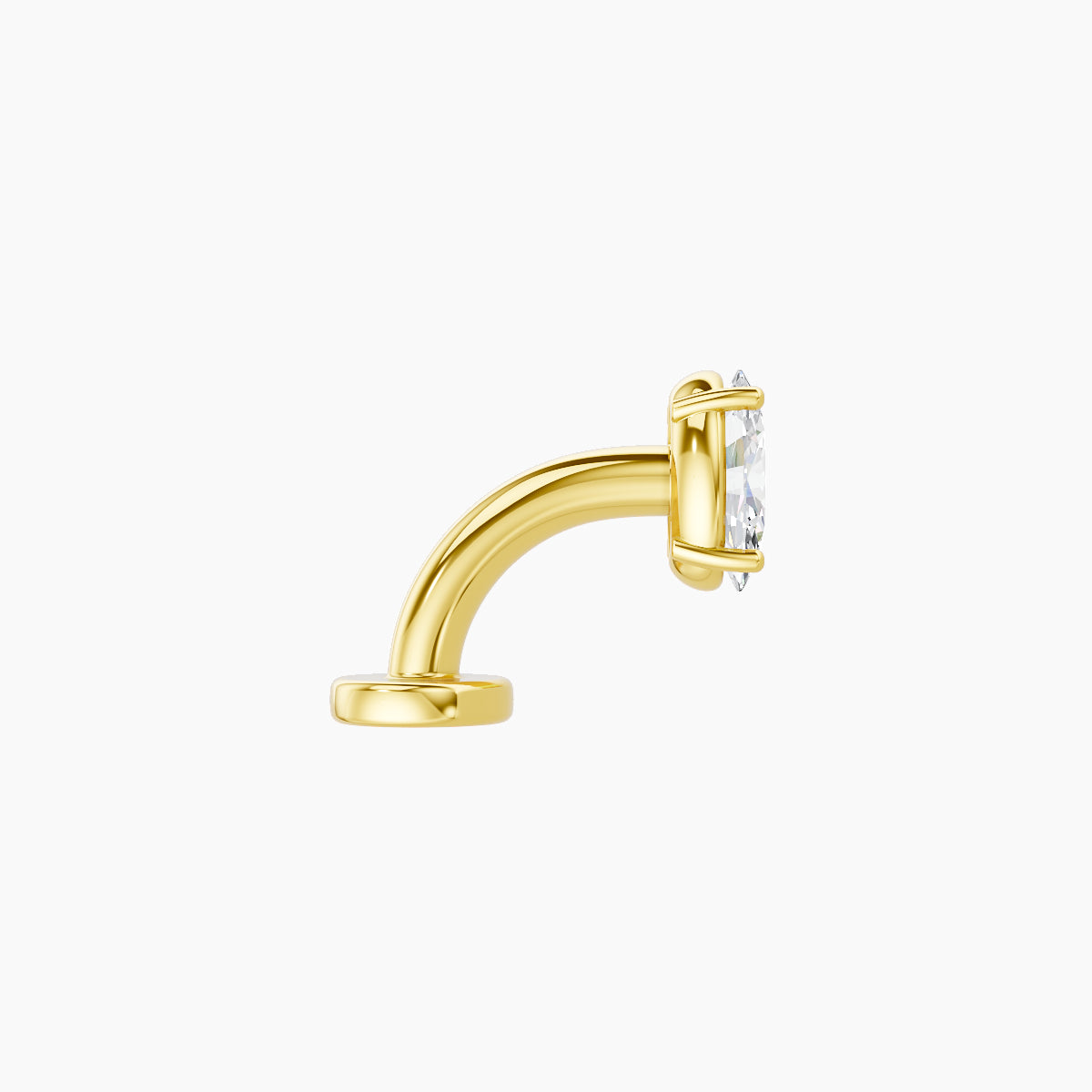 Nut | 18k Yellow Gold 5 mm 6 mm Oval Diamond Floating Navel Piercing