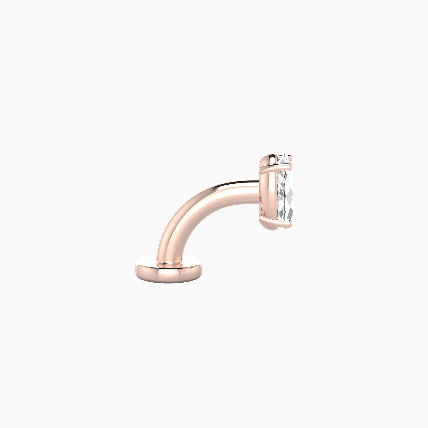 Nut | 18k Rose Gold 5 mm 6 mm Oval Diamond Floating Navel Piercing