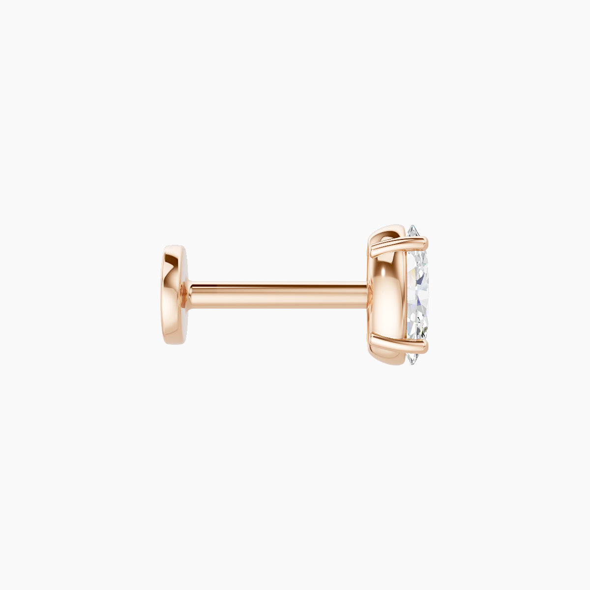 Nut | 18k Rose Gold 5 mm 6.5 mm Oval Diamond Piercing