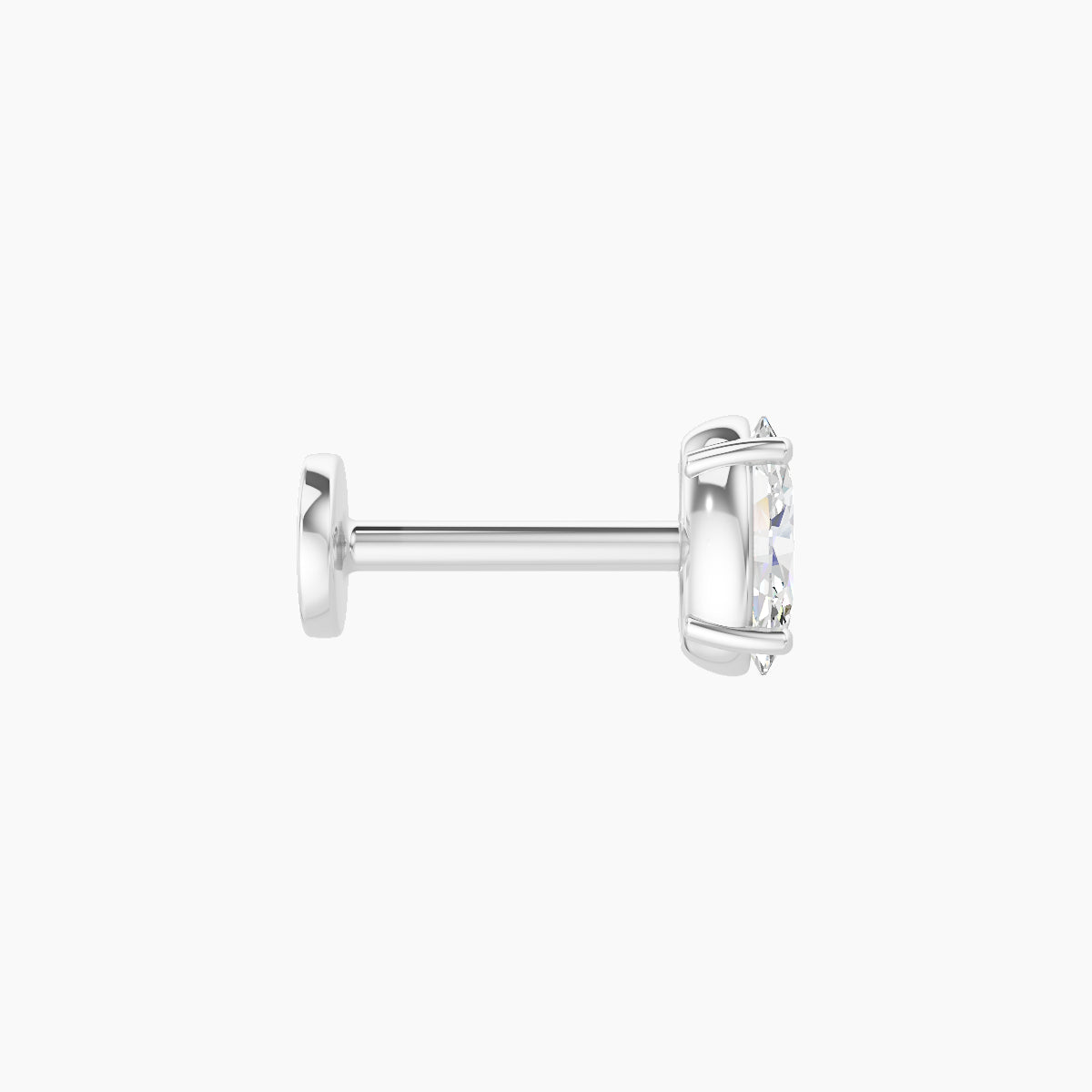 Nut | 18k White Gold 5 mm 6.5 mm Oval Diamond Piercing