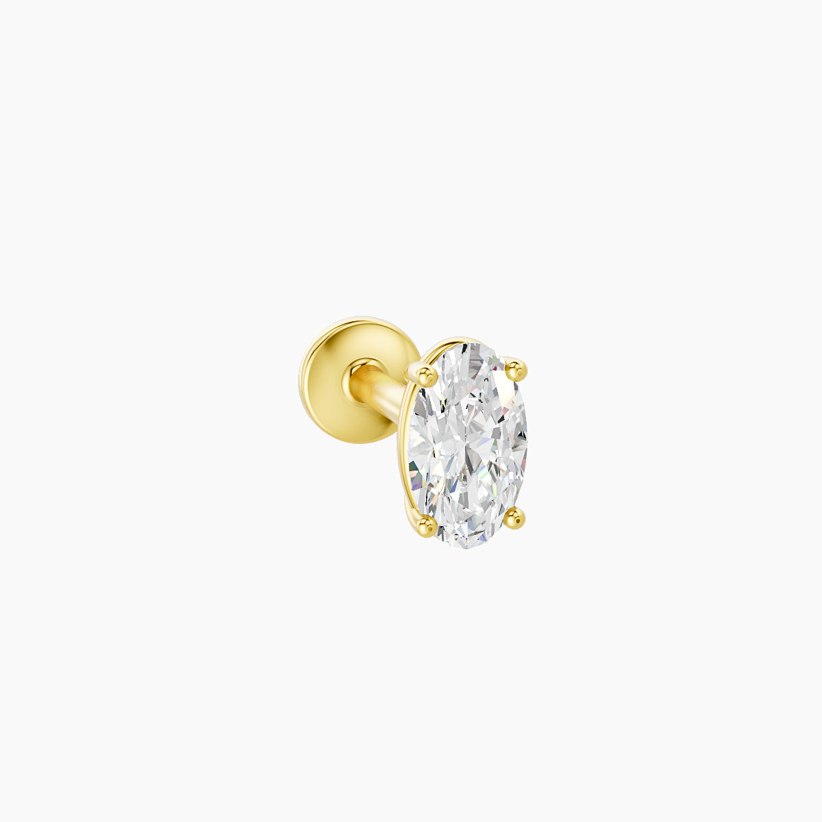 Nut | 18k Yellow Gold 5 mm 6.5 mm Oval Diamond Piercing