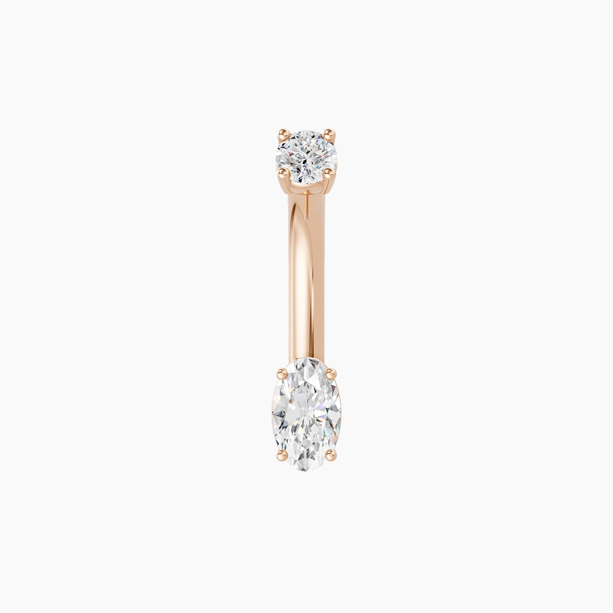 Nut | 18k Rose Gold 5 mm 8 mm Oval Diamond Belly Piercing