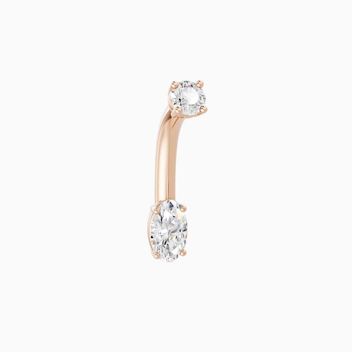 Nut | 18k Rose Gold 5 mm 8 mm Oval Diamond Belly Piercing