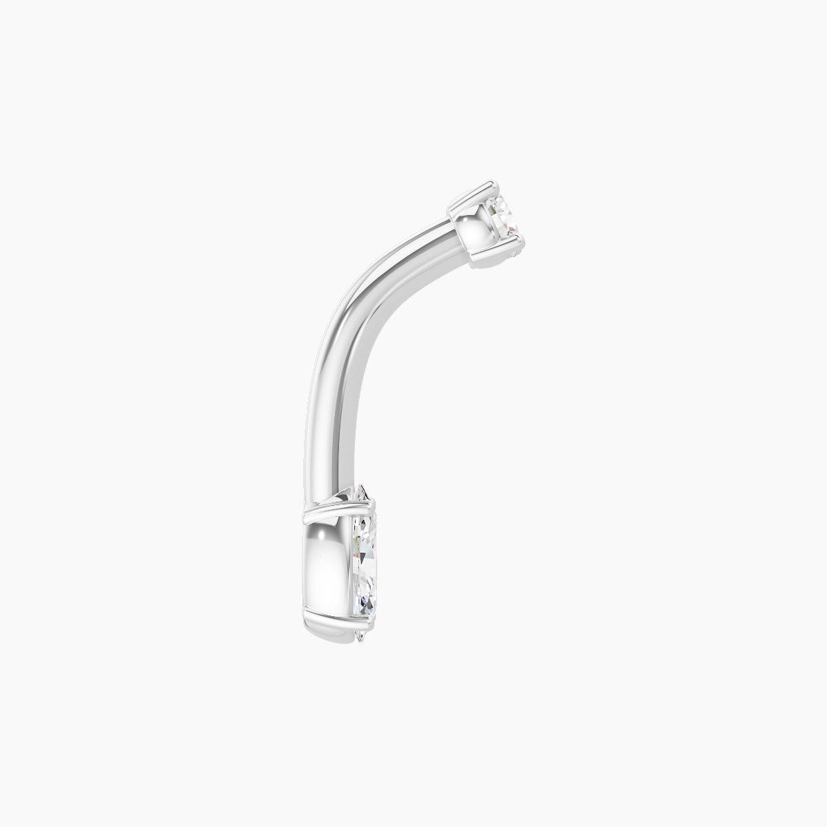Nut | 18k White Gold 5 mm 8 mm Oval Diamond Belly Piercing