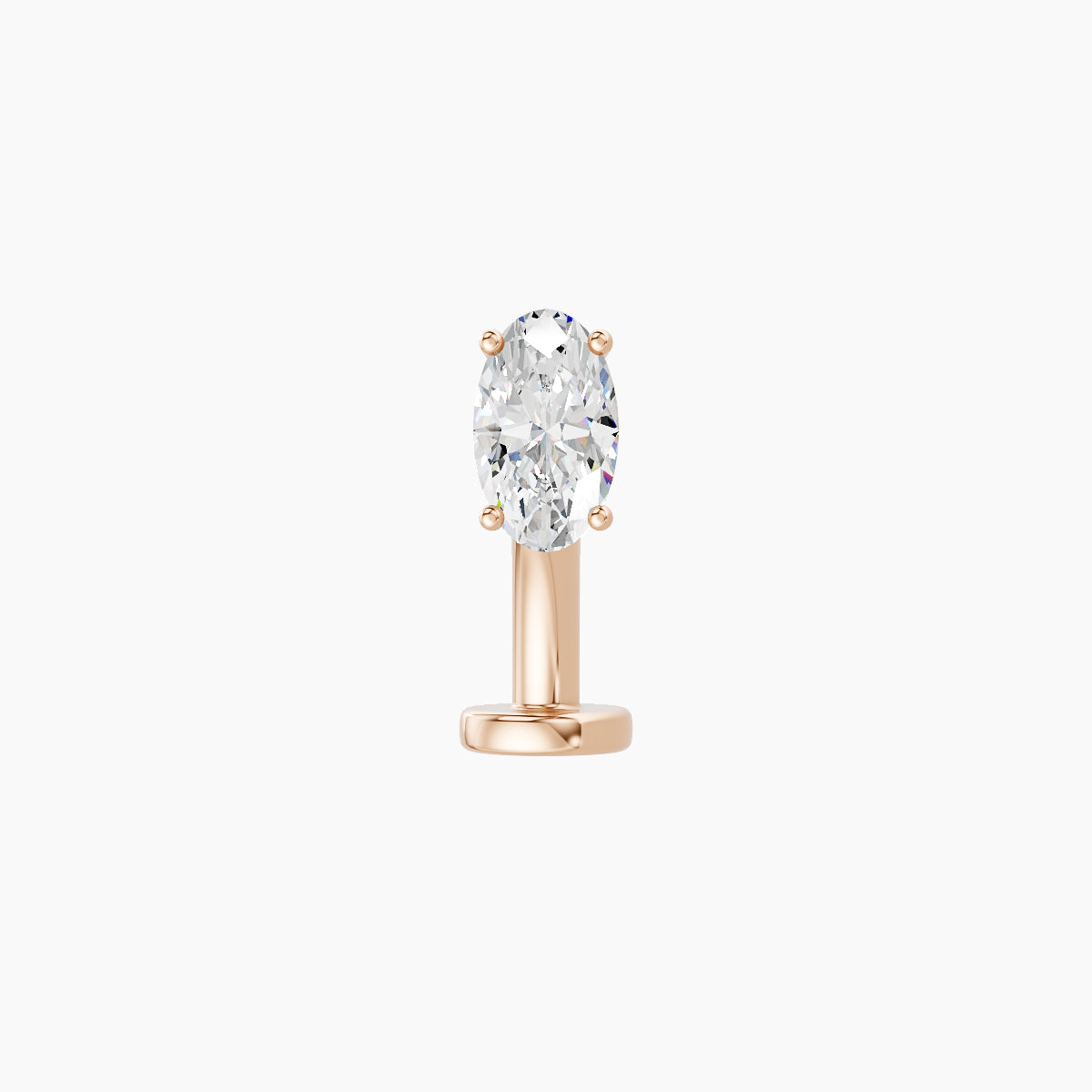 Nut | 18k Rose Gold 5 mm 8 mm Oval Diamond Floating Navel Piercing