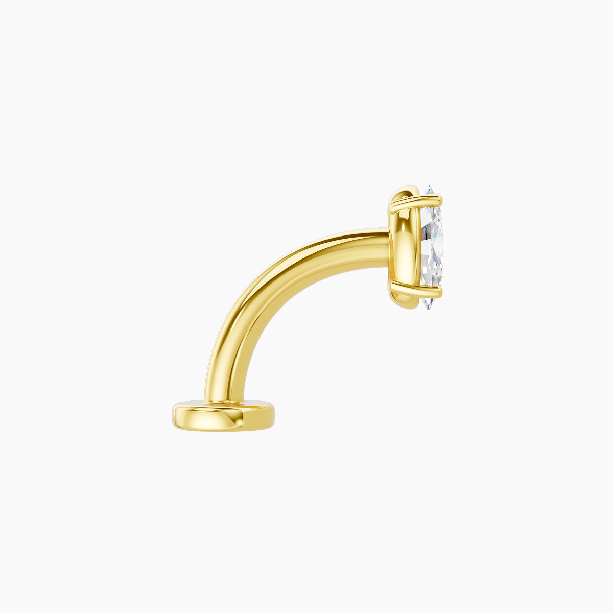 Nut | 18k Yellow Gold 5 mm 8 mm Oval Diamond Floating Navel Piercing