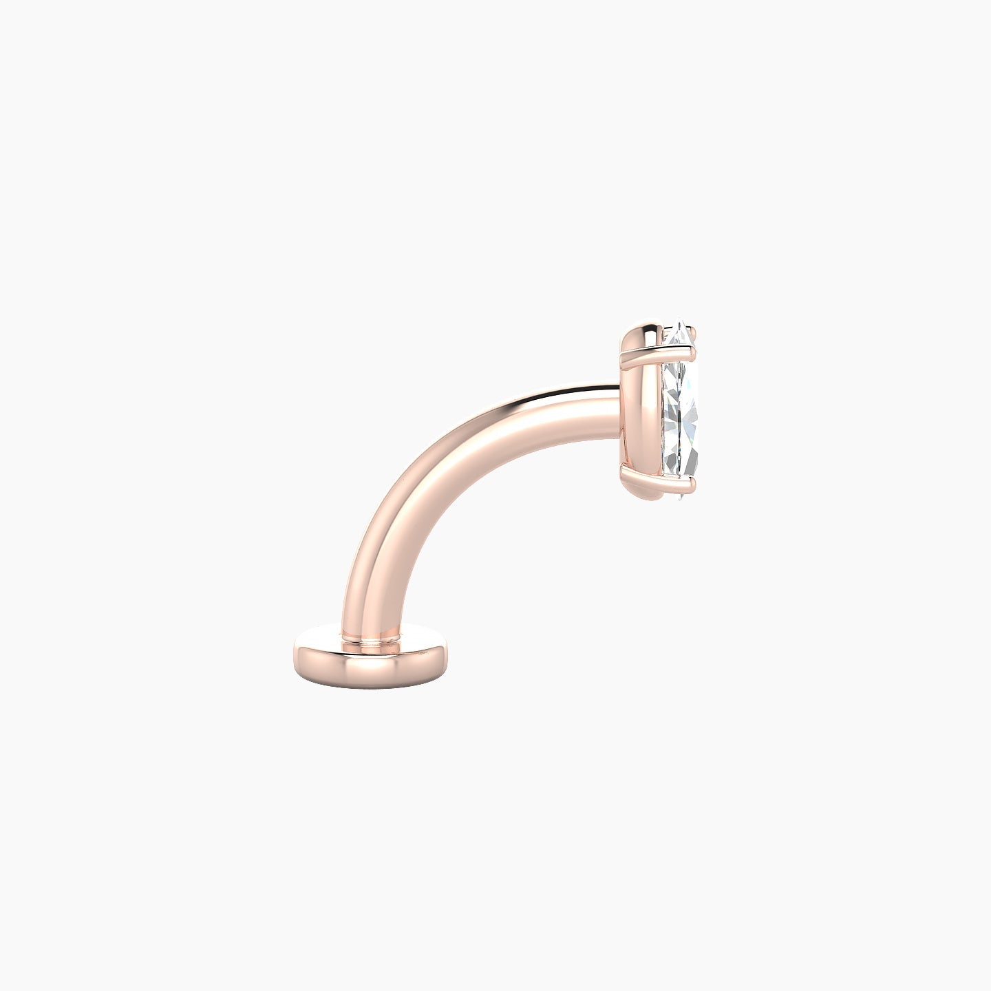 Nut | 18k Rose Gold 5 mm 8 mm Oval Diamond Floating Navel Piercing