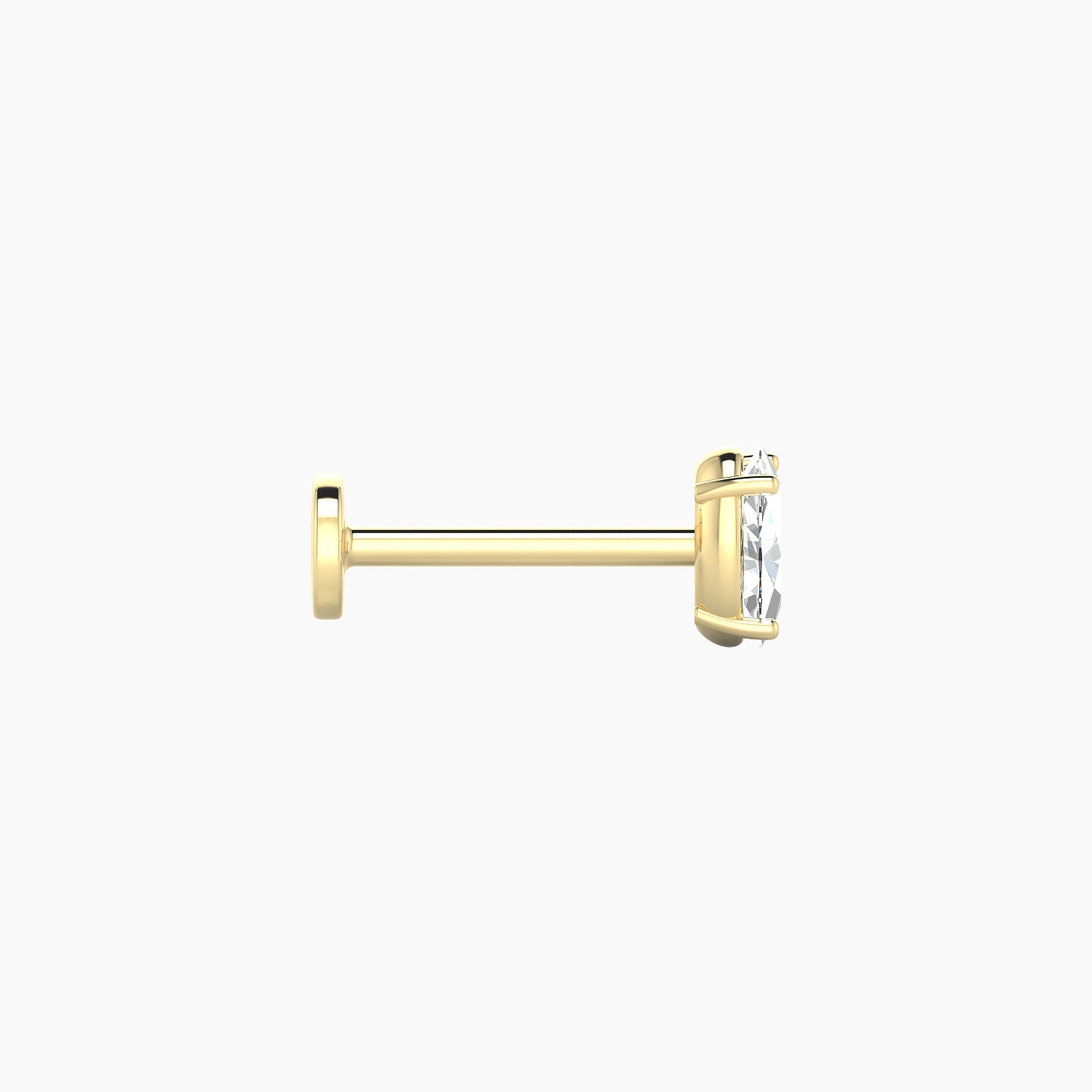 Nut | 18k Yellow Gold 5 mm 8 mm Oval Diamond Nostril Piercing