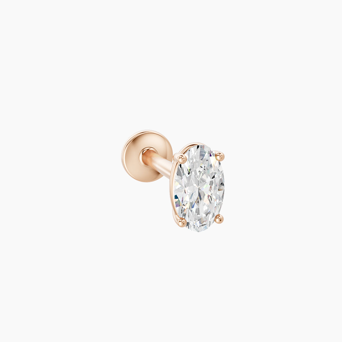 Nut | 18k Rose Gold 5 mm 8 mm Oval Diamond Piercing