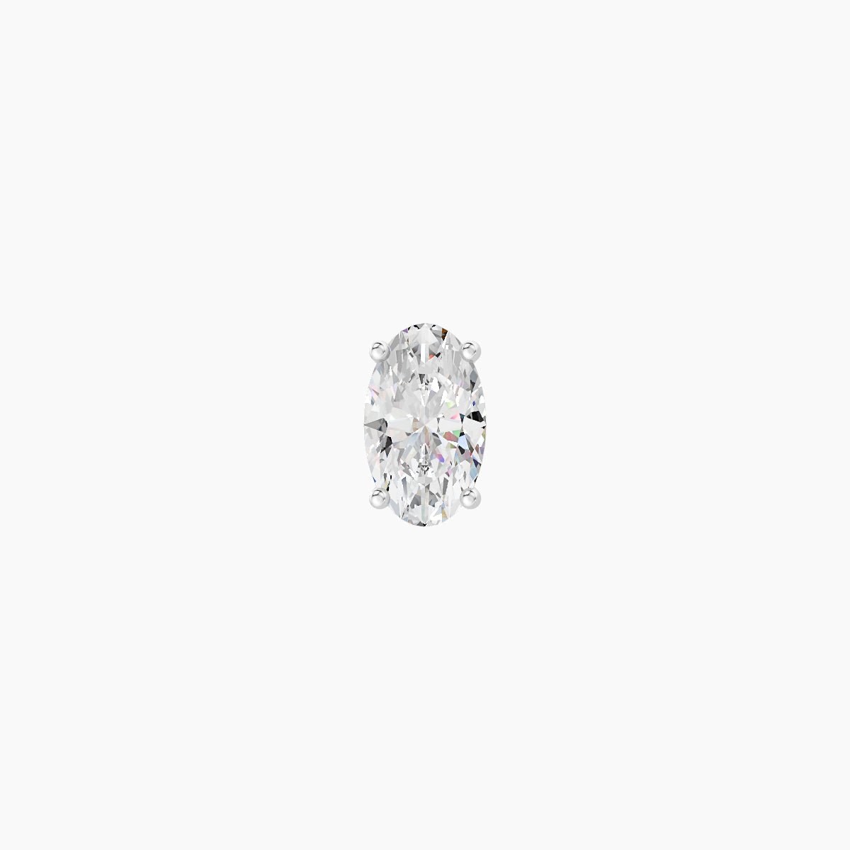 Nut | 18k White Gold 5 mm 8 mm Oval Diamond Piercing