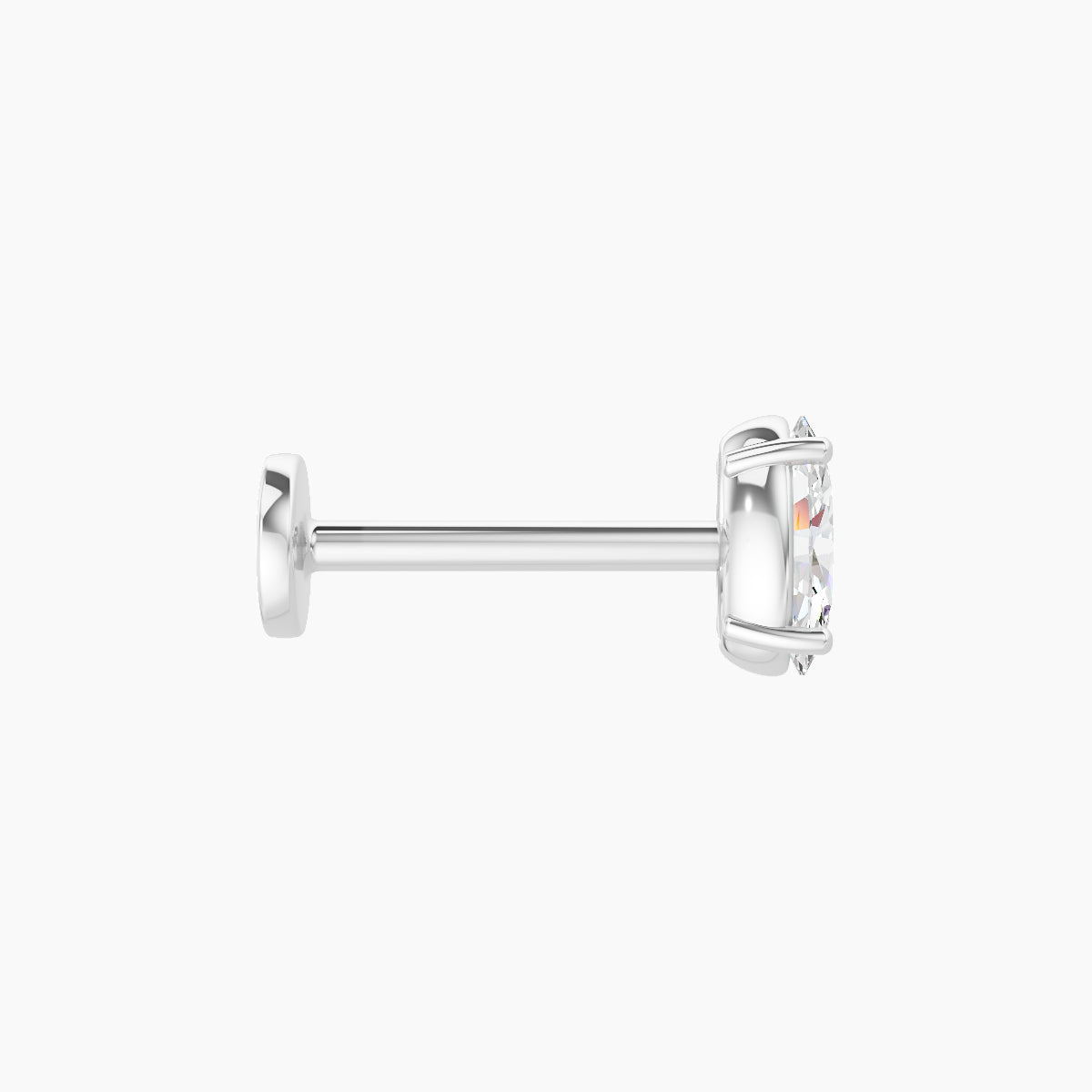 Nut | 18k White Gold 5 mm 8 mm Oval Diamond Piercing