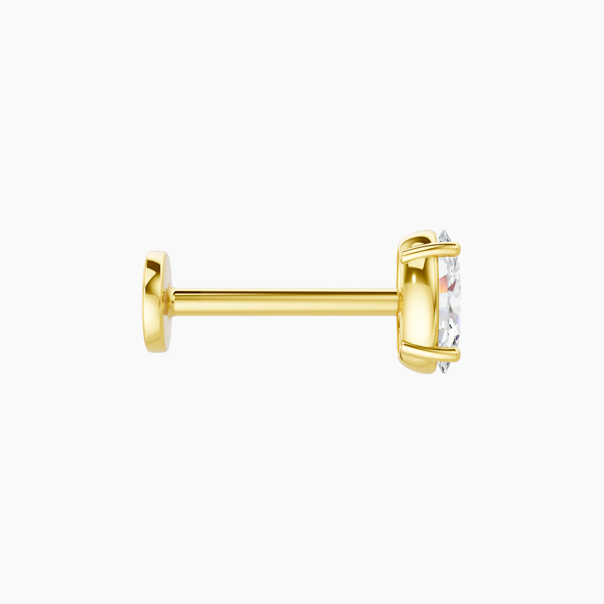 Nut | 18k Yellow Gold 5 mm 8 mm Oval Diamond Piercing