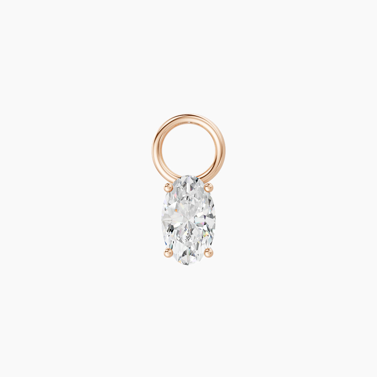 Nut | 18k Rose Gold 5 mm Oval Diamond Charm