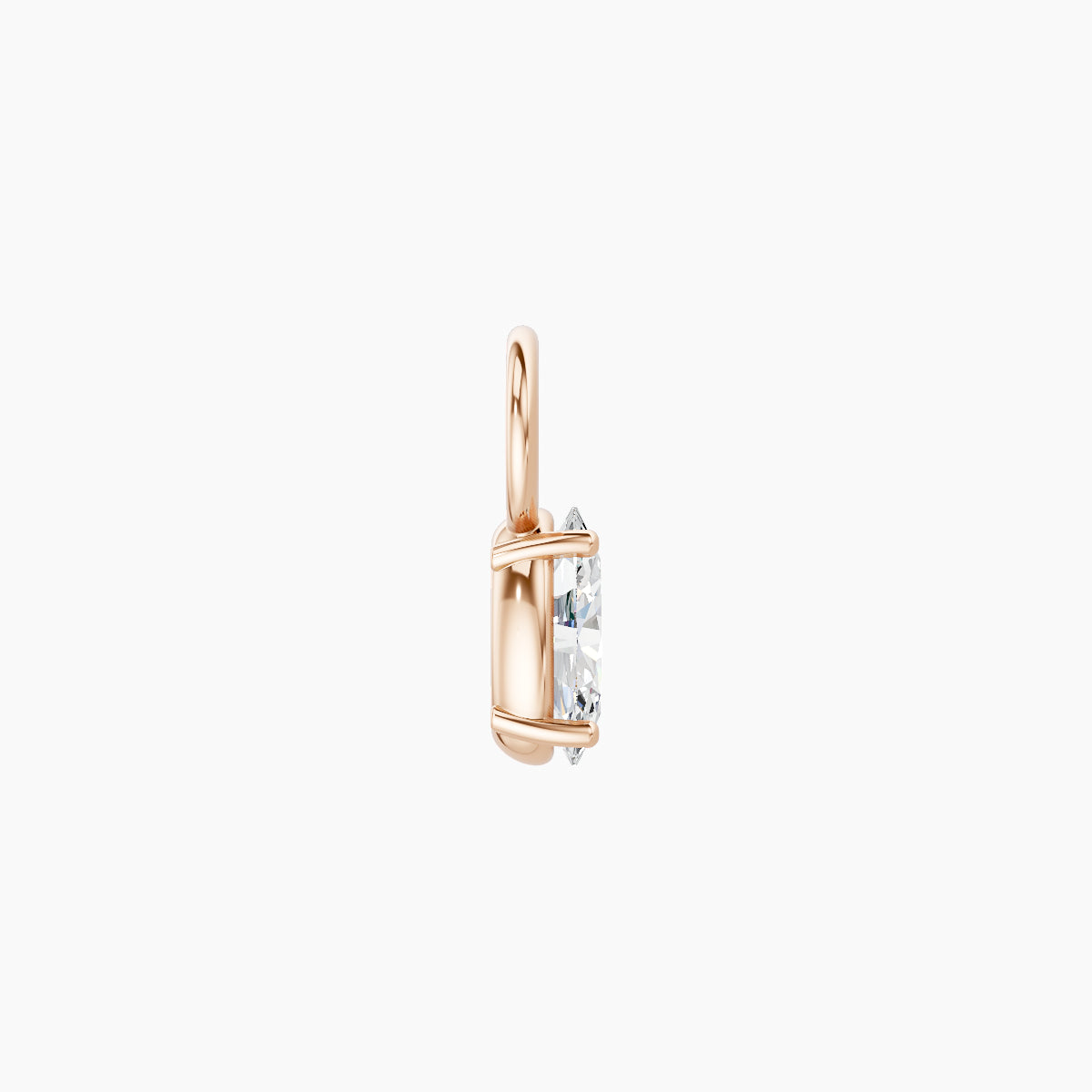 Nut | 18k Rose Gold 5 mm Oval Diamond Charm