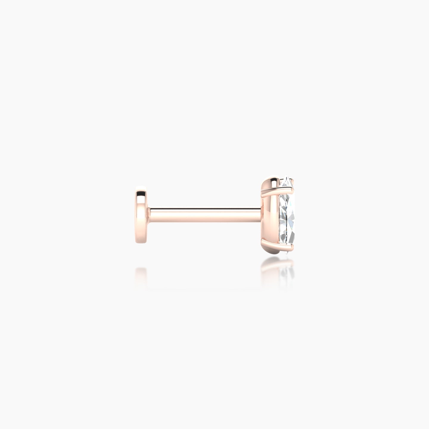 Nut | 18k Rose Gold 5 mm Oval Diamond Nostril Piercing