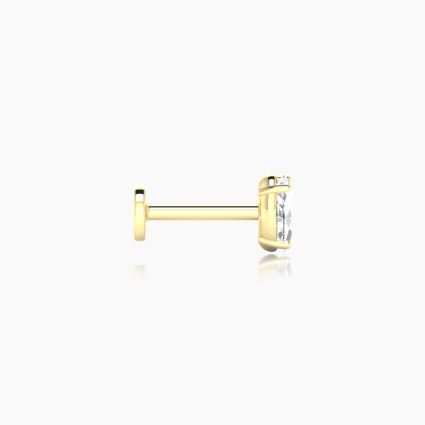 Nut | 18k Yellow Gold 5 mm Oval Diamond Nostril Piercing