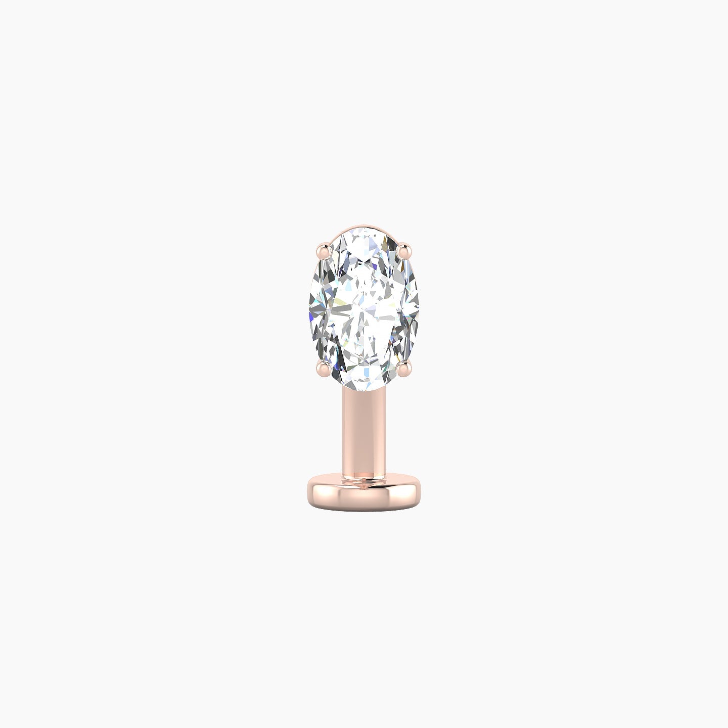 Nut | 18k Rose Gold 6 mm 10 mm Oval Diamond Floating Navel Piercing