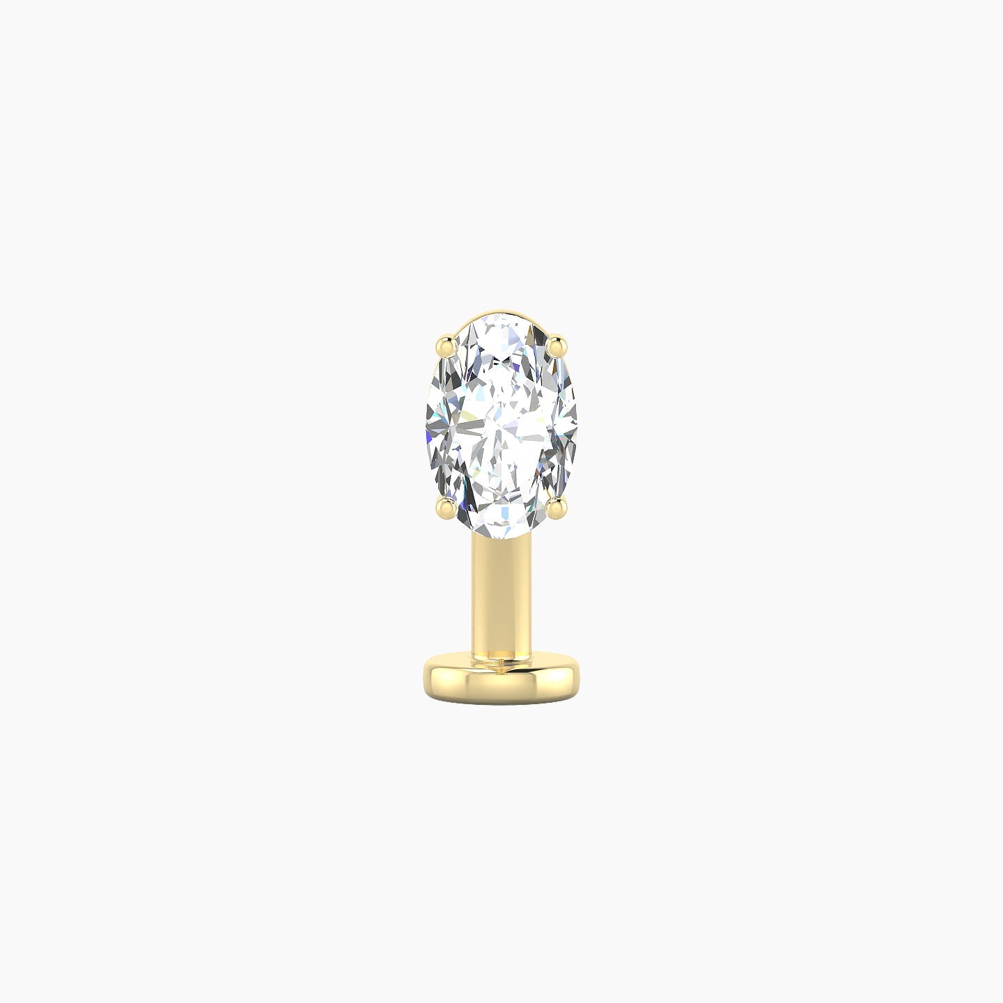 Nut | 18k Yellow Gold 6 mm 10 mm Oval Diamond Floating Navel Piercing