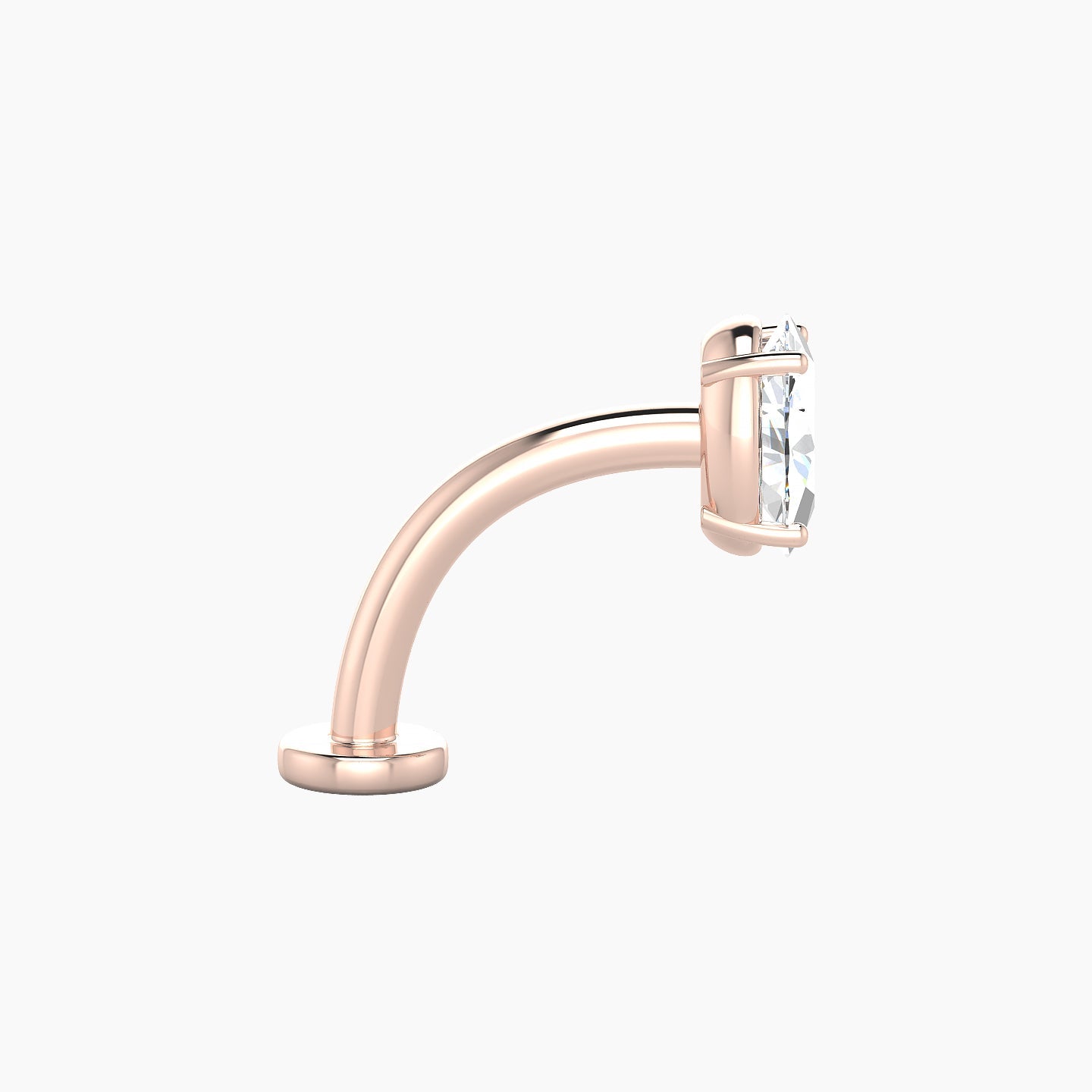 Nut | 18k Rose Gold 6 mm 10 mm Oval Diamond Floating Navel Piercing