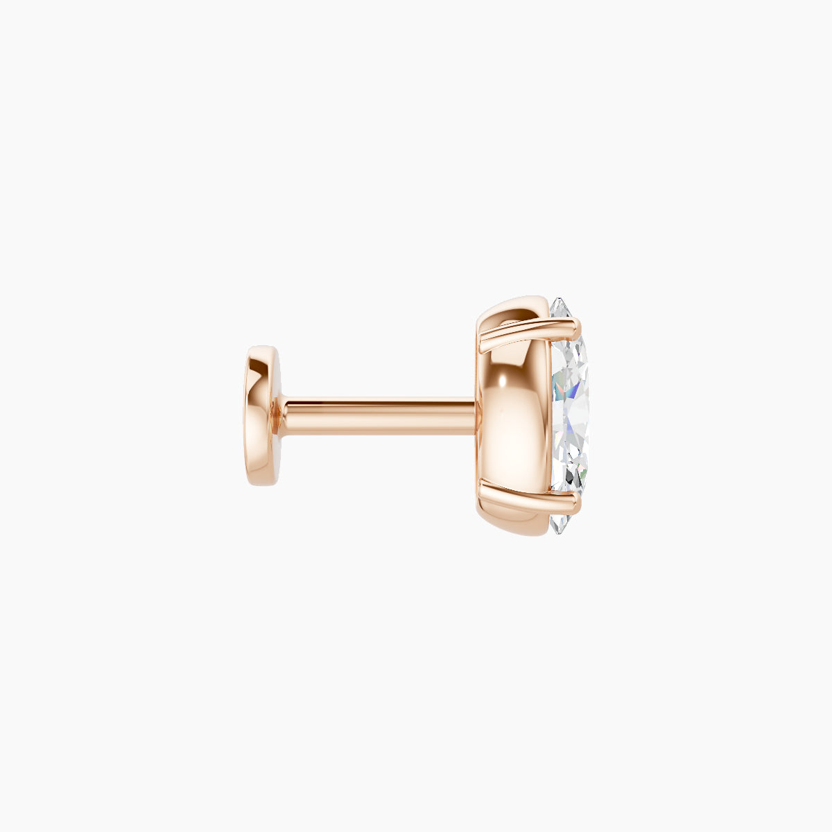 Nut | 18k Rose Gold 6 mm 5 mm Oval Diamond Piercing