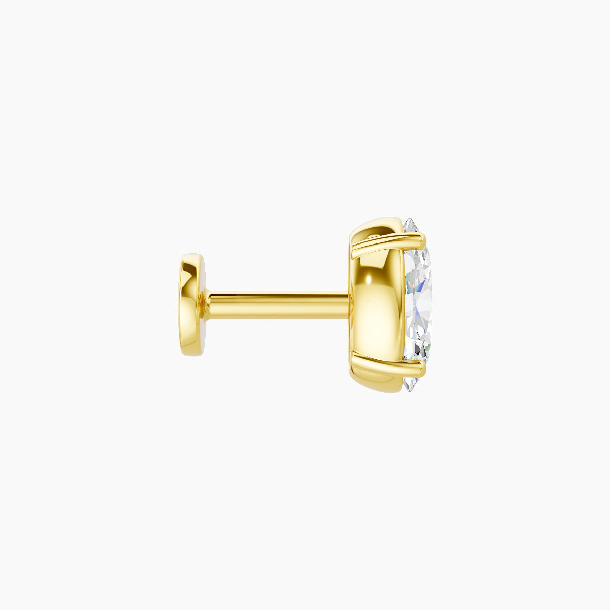 Nut | 18k Yellow Gold 6 mm 5 mm Oval Diamond Piercing