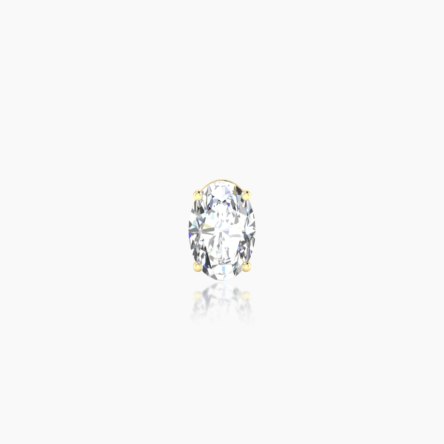 Nut | 18k Yellow Gold 6 mm 5 mm Oval Diamond Piercing