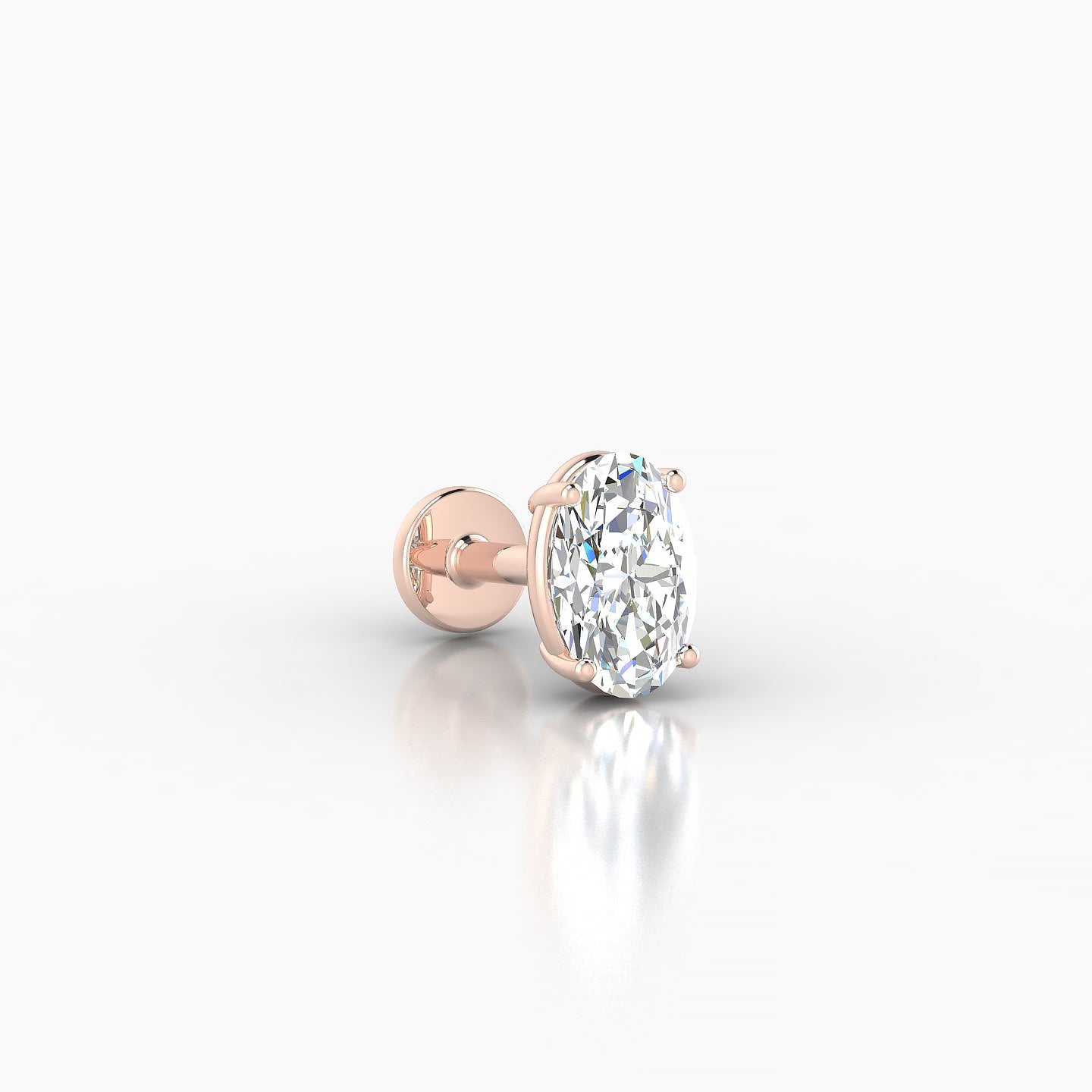 Nut | 18k Rose Gold 6 mm 5 mm Oval Diamond Piercing