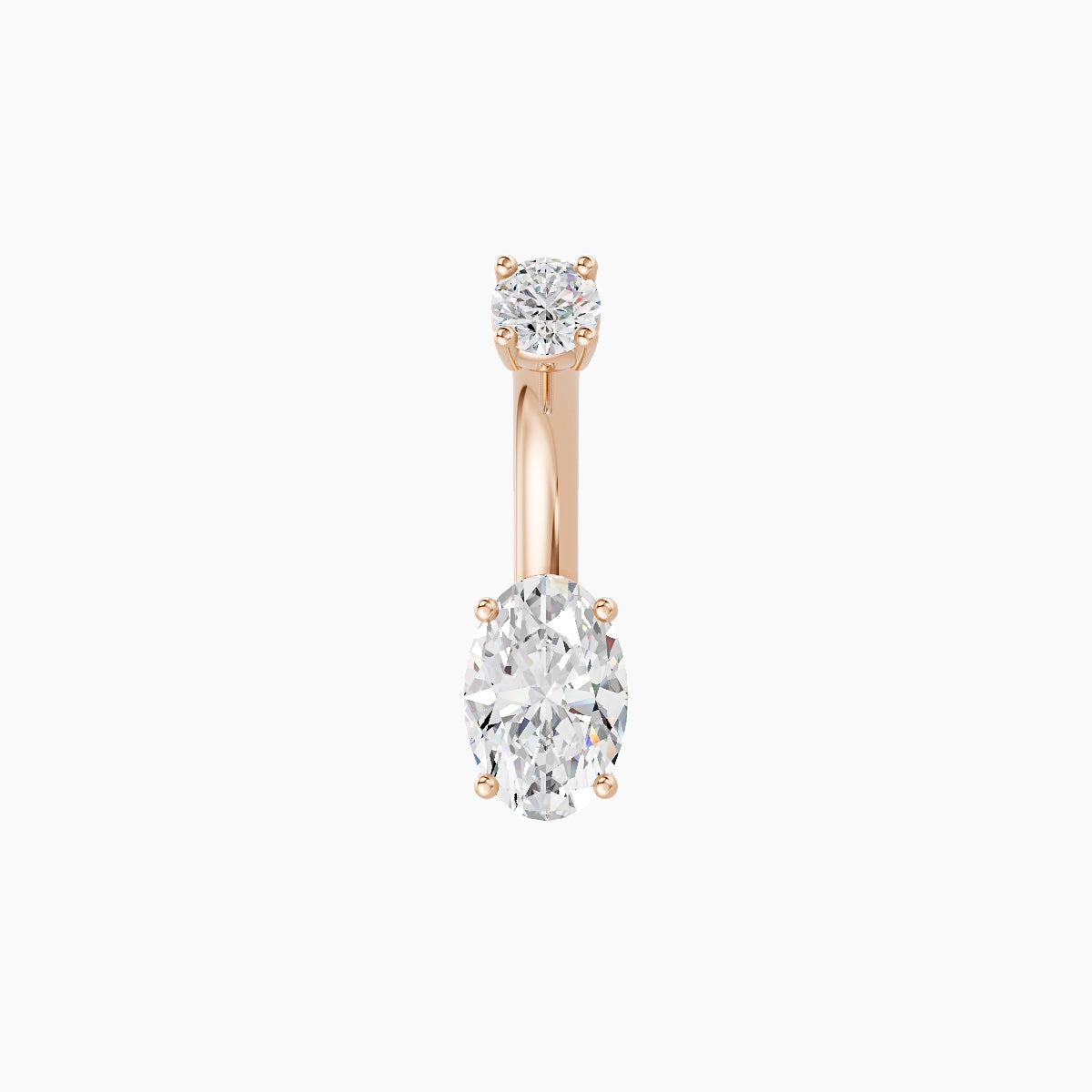 Nut | 18k Rose Gold 6 mm 6 mm Oval Diamond Belly Piercing