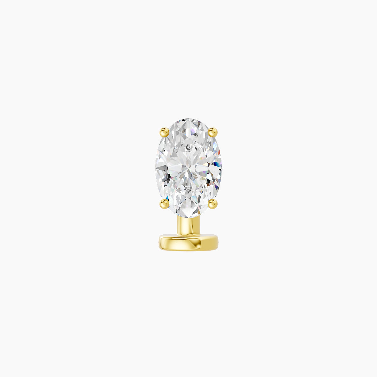 Nut | 18k Yellow Gold 6 mm 6 mm Oval Diamond Floating Navel Piercing