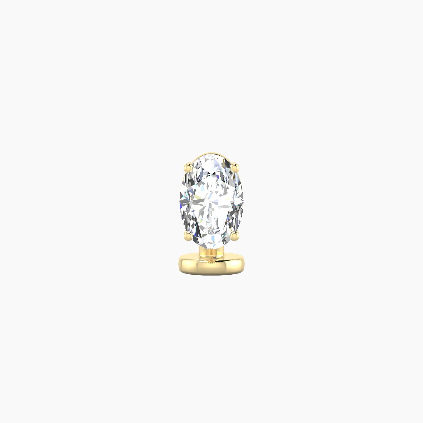 Nut | 18k Yellow Gold 6 mm 6 mm Oval Diamond Floating Navel Piercing