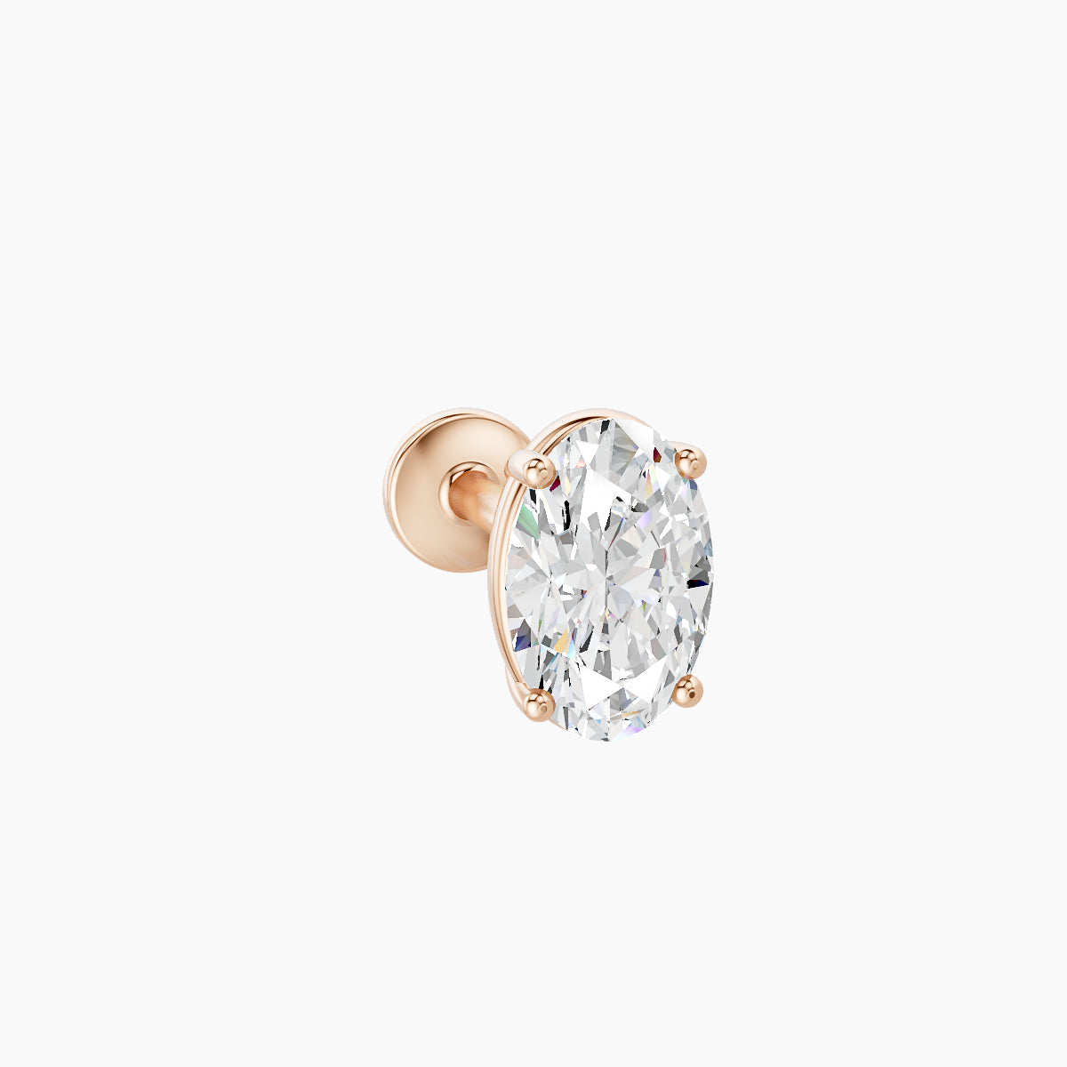 Nut | 18k Rose Gold 6 mm 6.5 mm Oval Diamond Piercing
