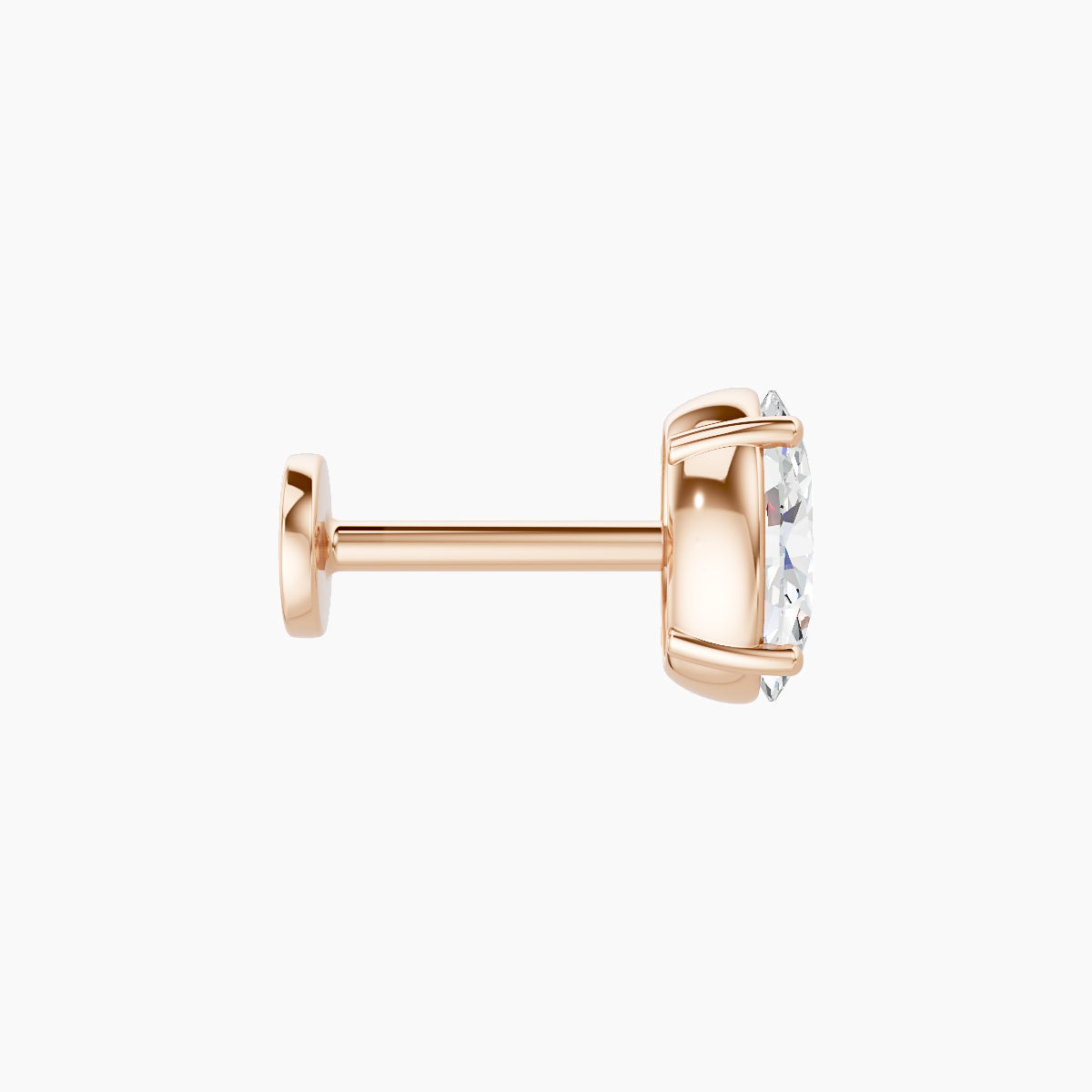 Nut | 18k Rose Gold 6 mm 6.5 mm Oval Diamond Piercing