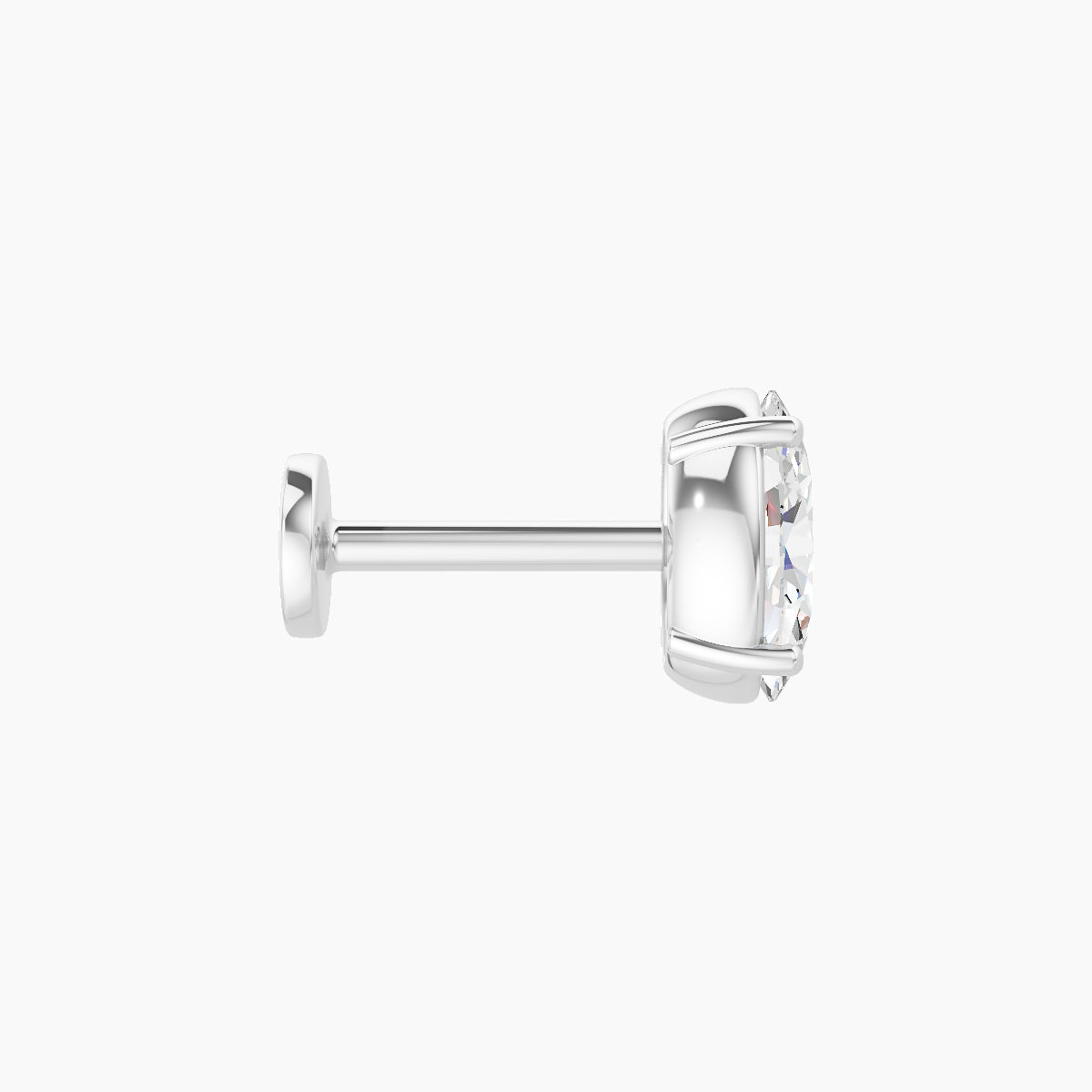 Nut | 18k White Gold 6 mm 6.5 mm Oval Diamond Piercing