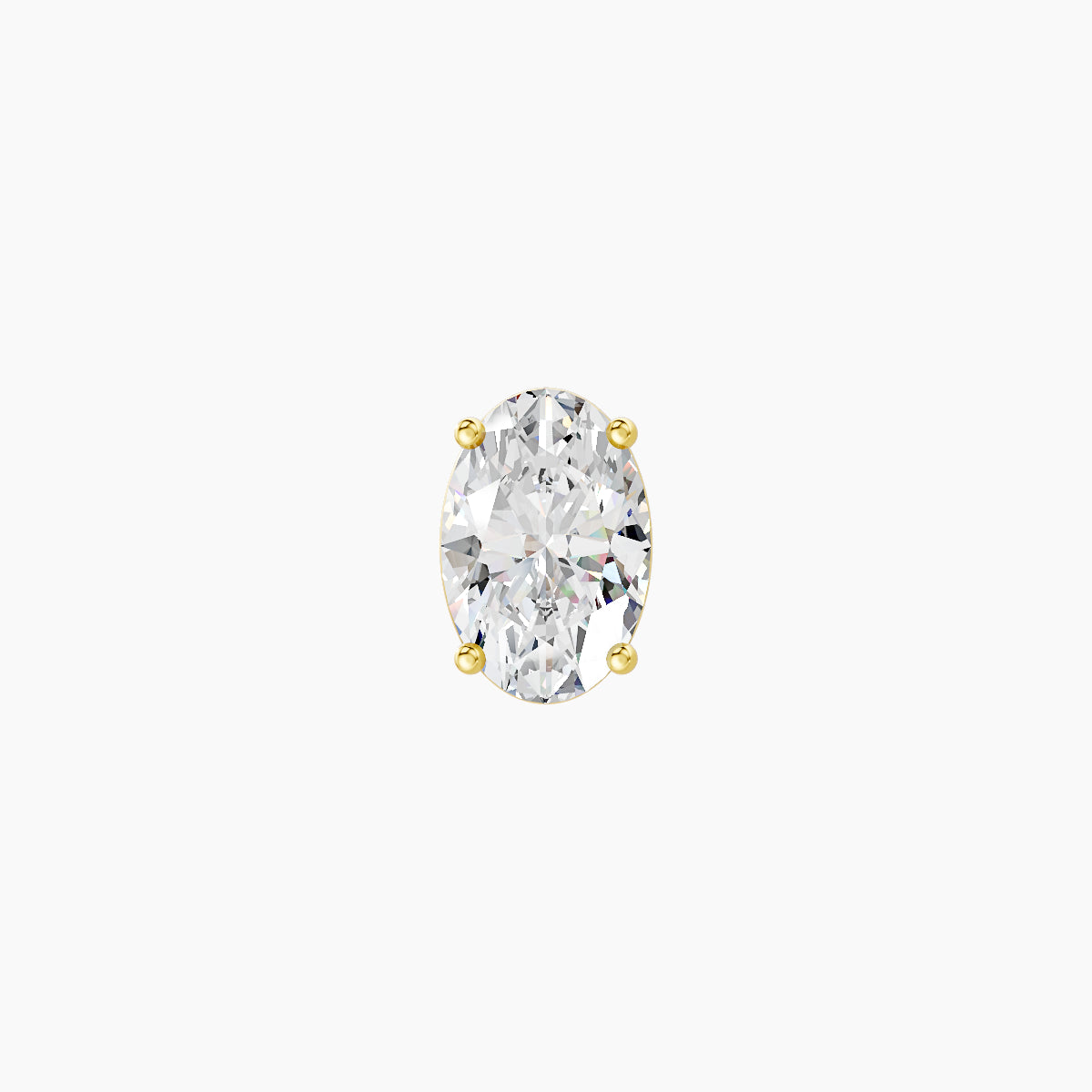 Nut | 18k Yellow Gold 6 mm 6.5 mm Oval Diamond Piercing
