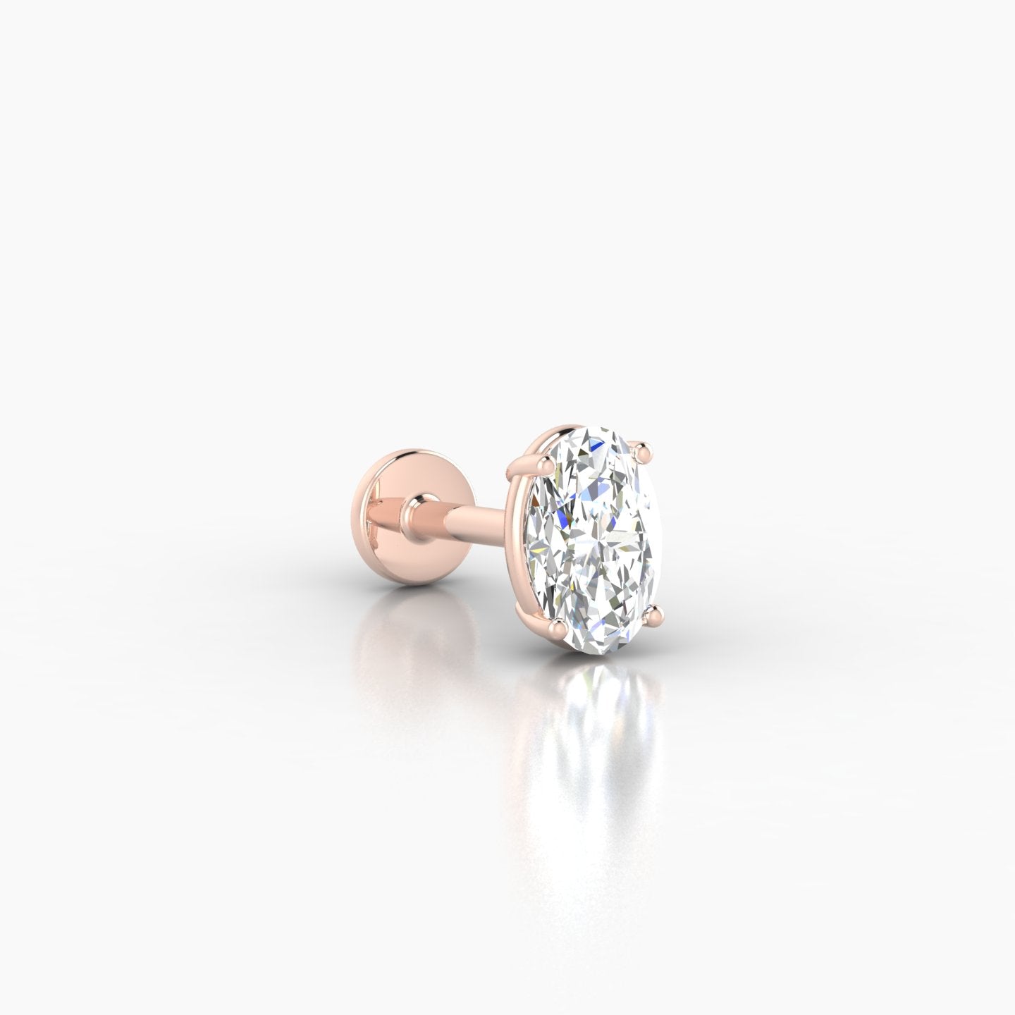 Nut | 18k Rose Gold 6 mm 6.5 mm Oval Diamond Piercing