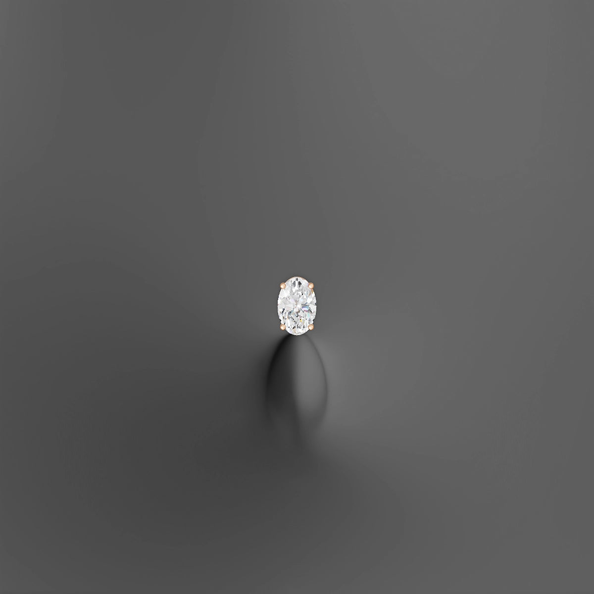 Nut | 18k Rose Gold 6 mm 8 mm Oval Diamond Floating Navel Piercing