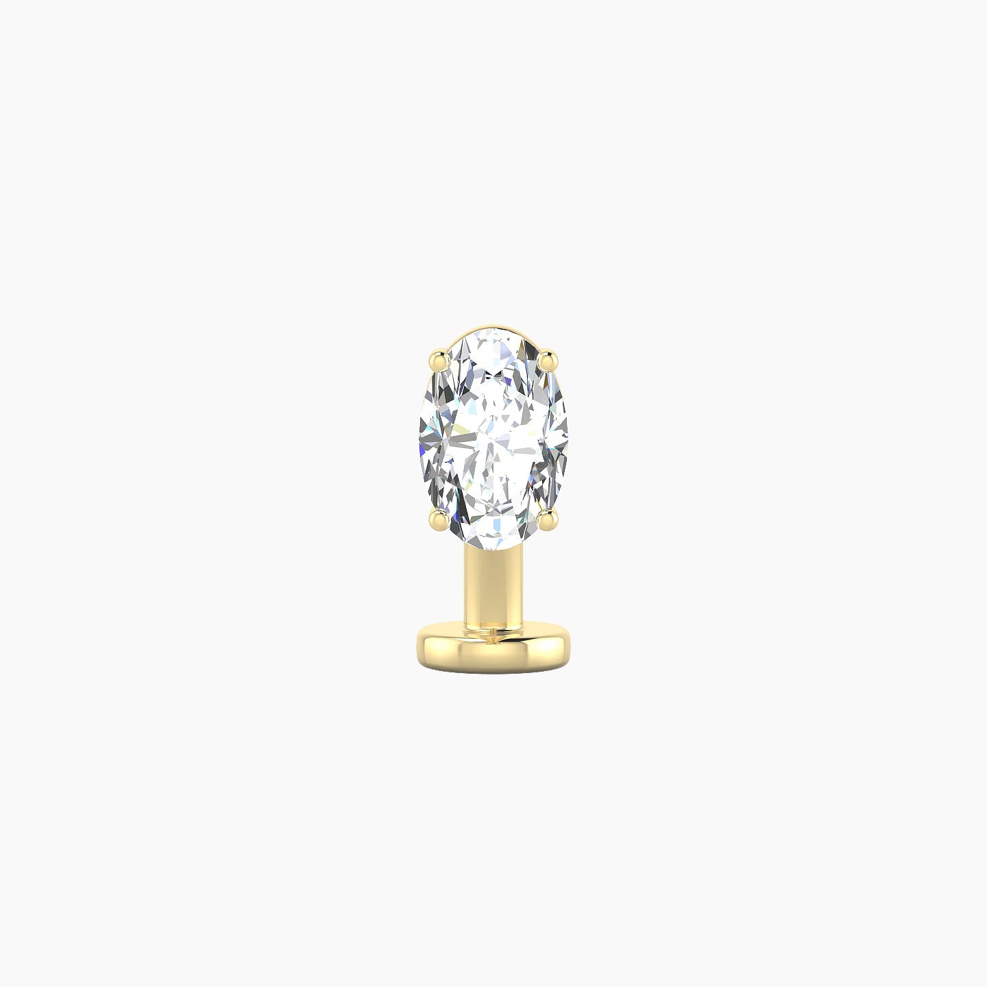 Nut | 18k Yellow Gold 6 mm 8 mm Oval Diamond Floating Navel Piercing