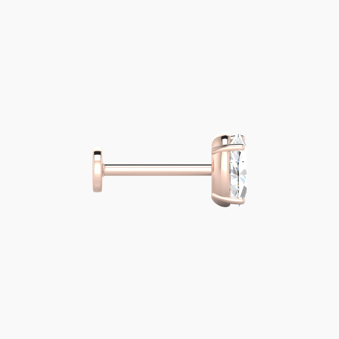 Nut | 18k Rose Gold 6 mm 8 mm Oval Diamond Nostril Piercing