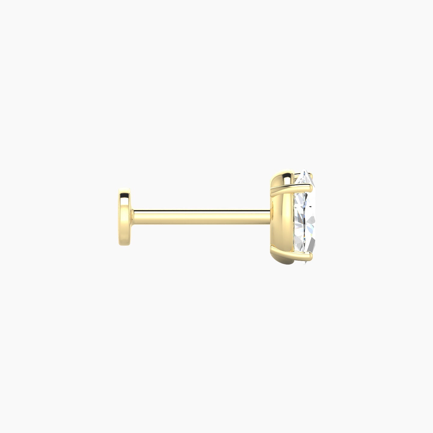 Nut | 18k Yellow Gold 6 mm 8 mm Oval Diamond Nostril Piercing