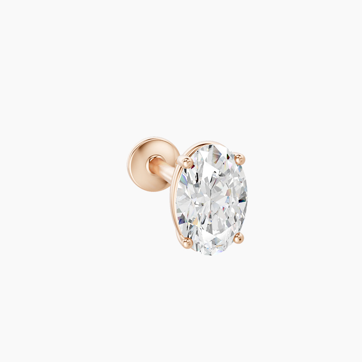Nut | 18k Rose Gold 6 mm 8 mm Oval Diamond Piercing