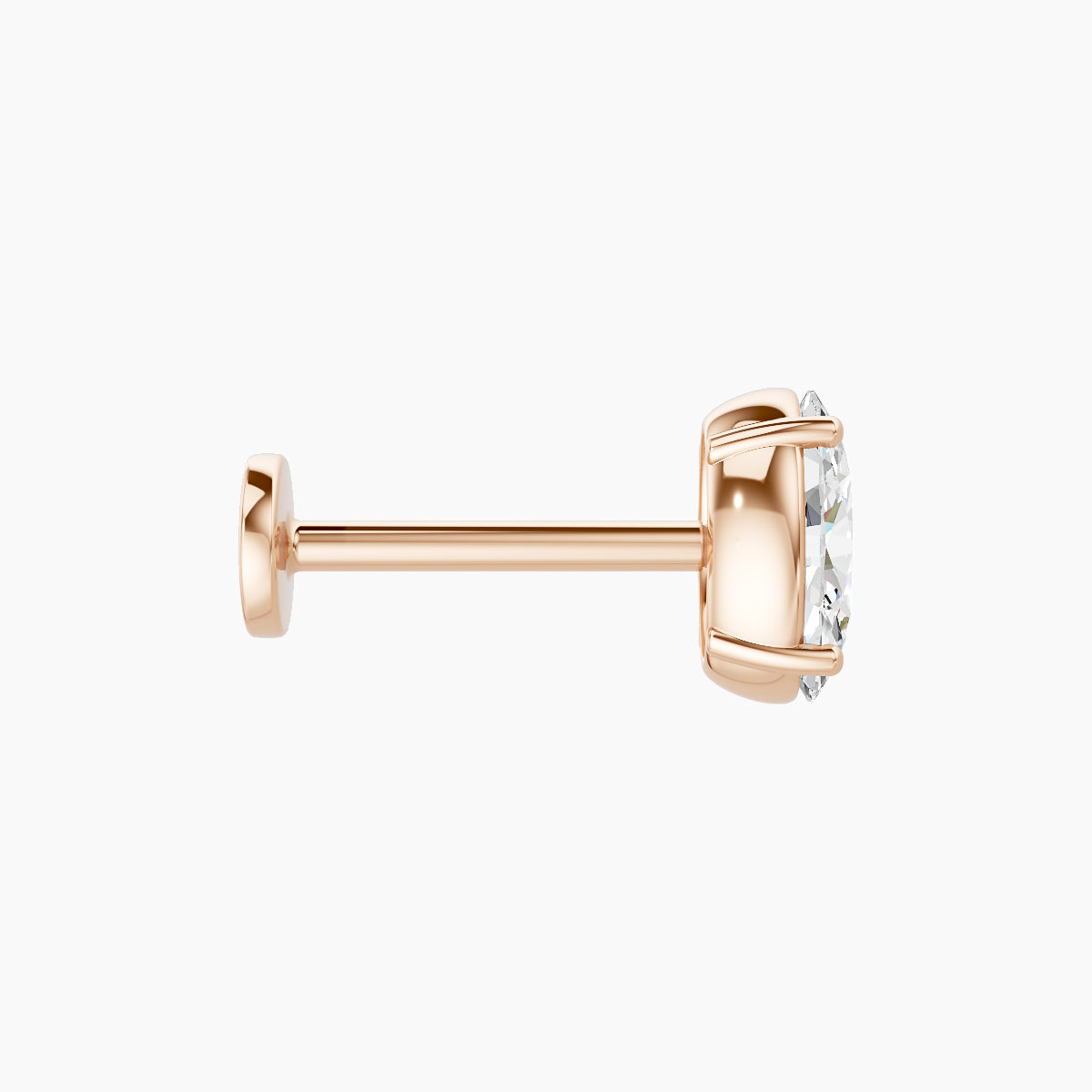 Nut | 18k Rose Gold 6 mm 8 mm Oval Diamond Piercing