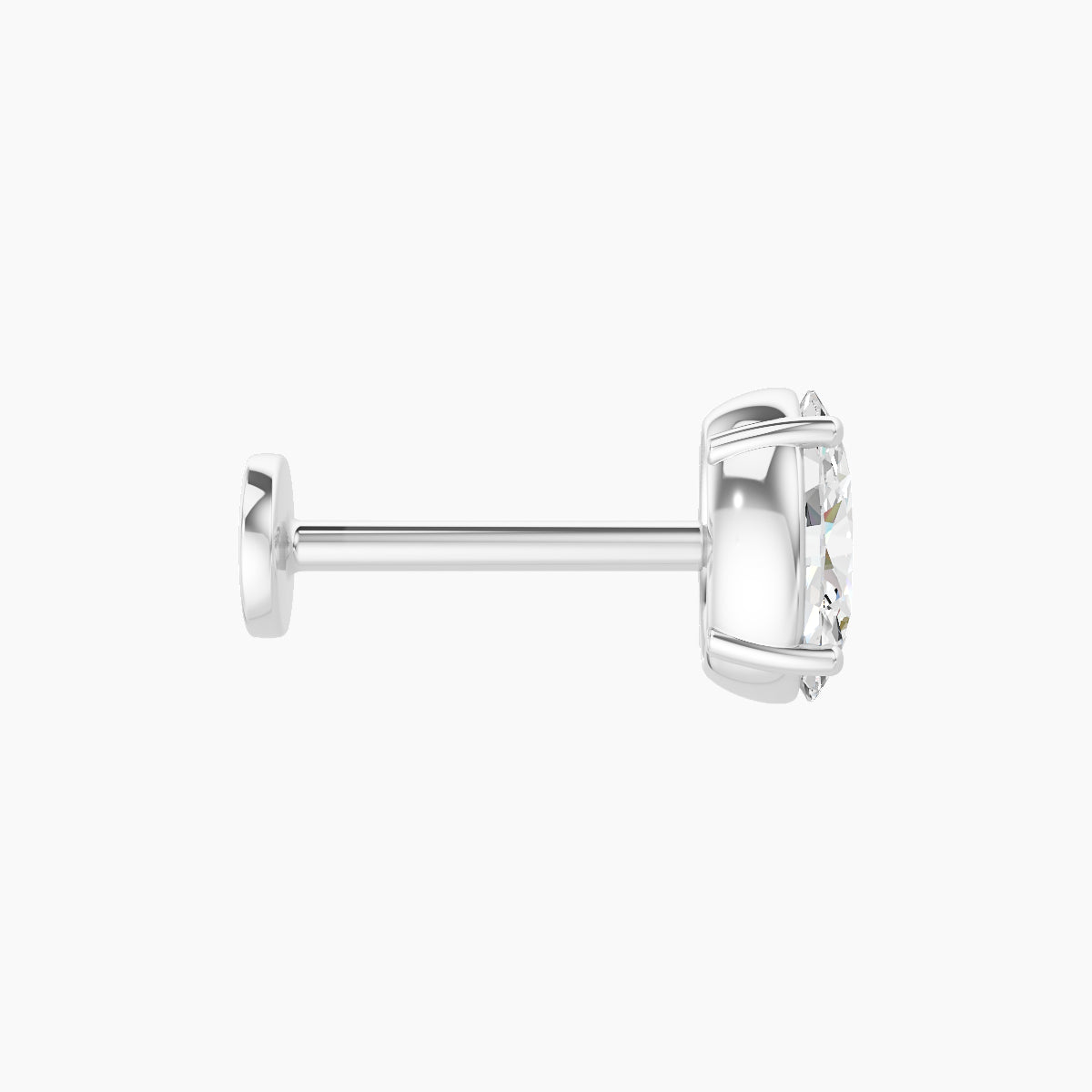 Nut | 18k White Gold 6 mm 8 mm Oval Diamond Piercing
