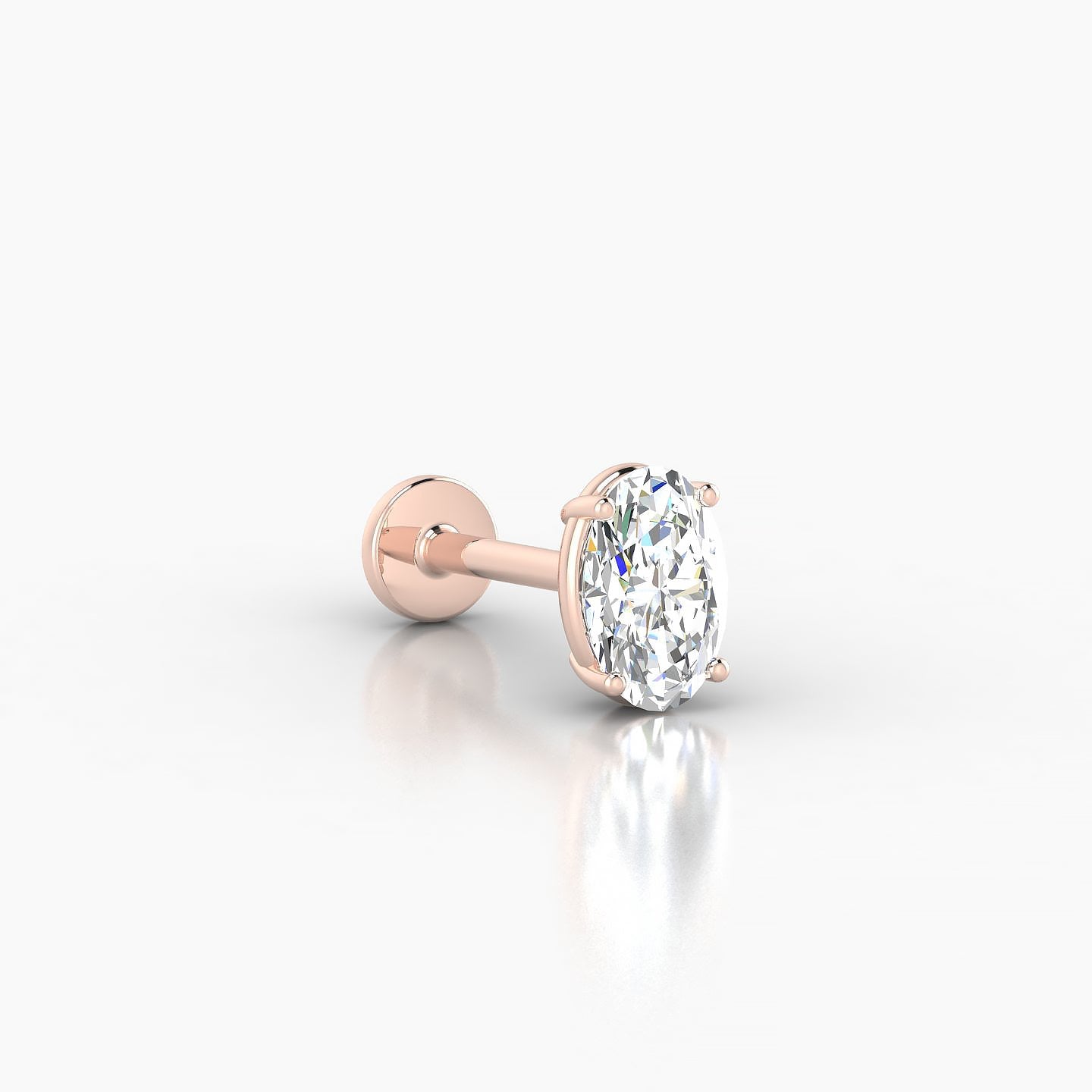 Nut | 18k Rose Gold 6 mm 8 mm Oval Diamond Piercing