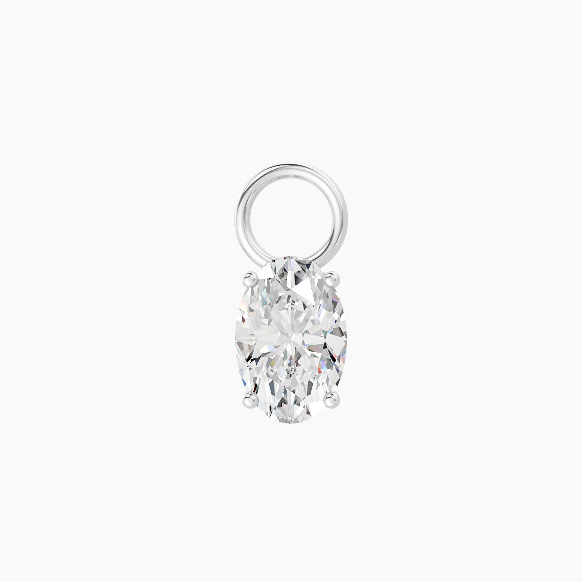 Nut | 18k White Gold 6 mm Oval Diamond Charm