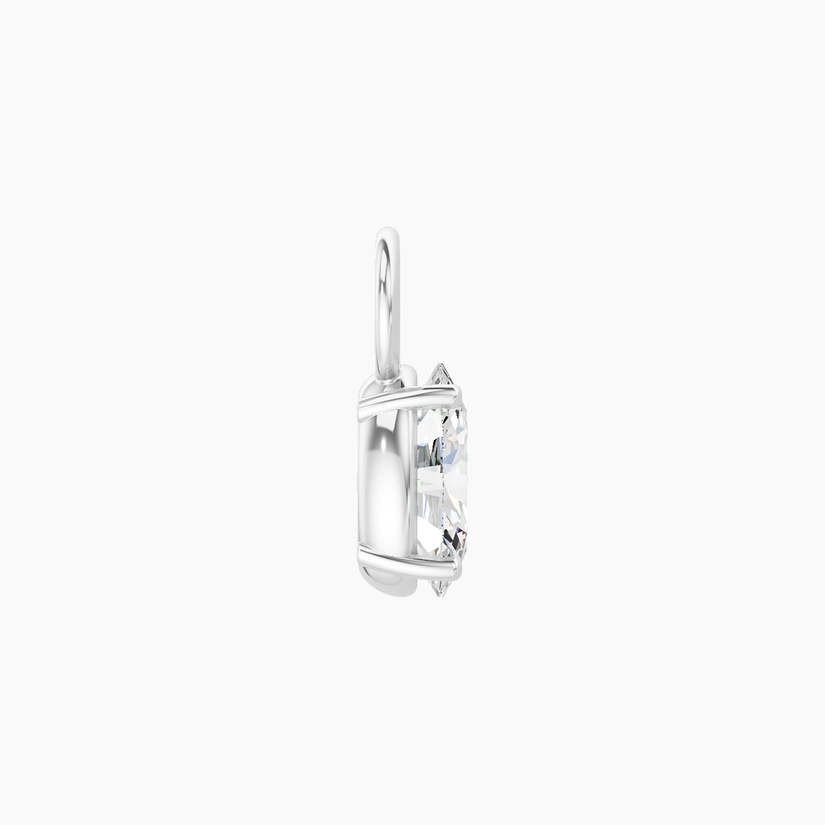 Nut | 18k White Gold 6 mm Oval Diamond Charm