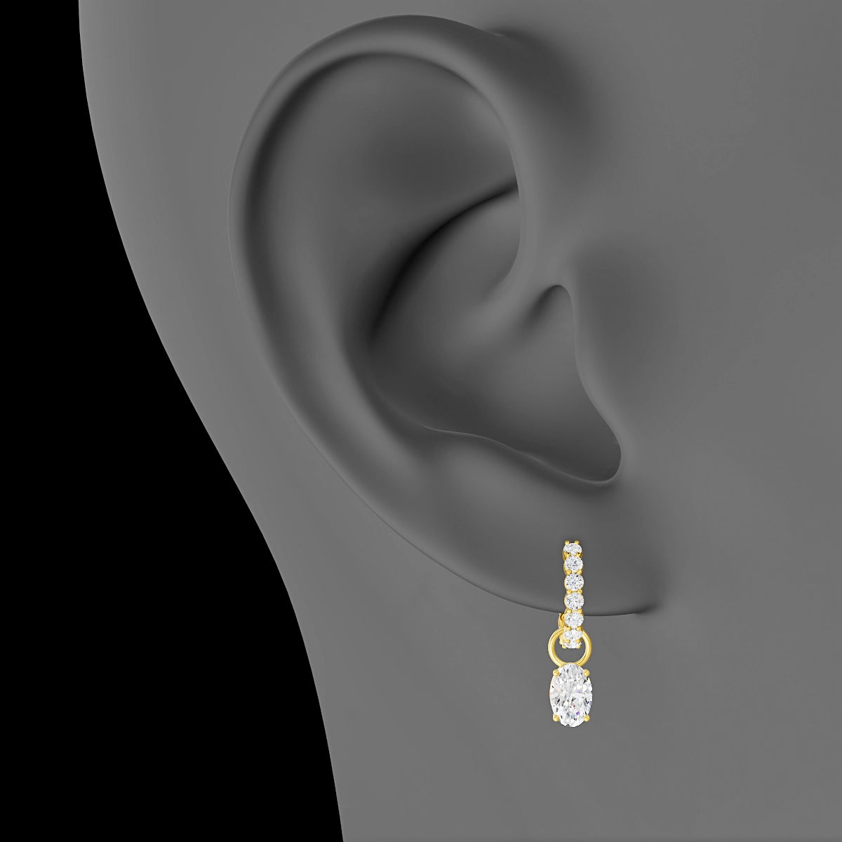 Nut | 18k Yellow Gold 6 mm Oval Diamond Charm