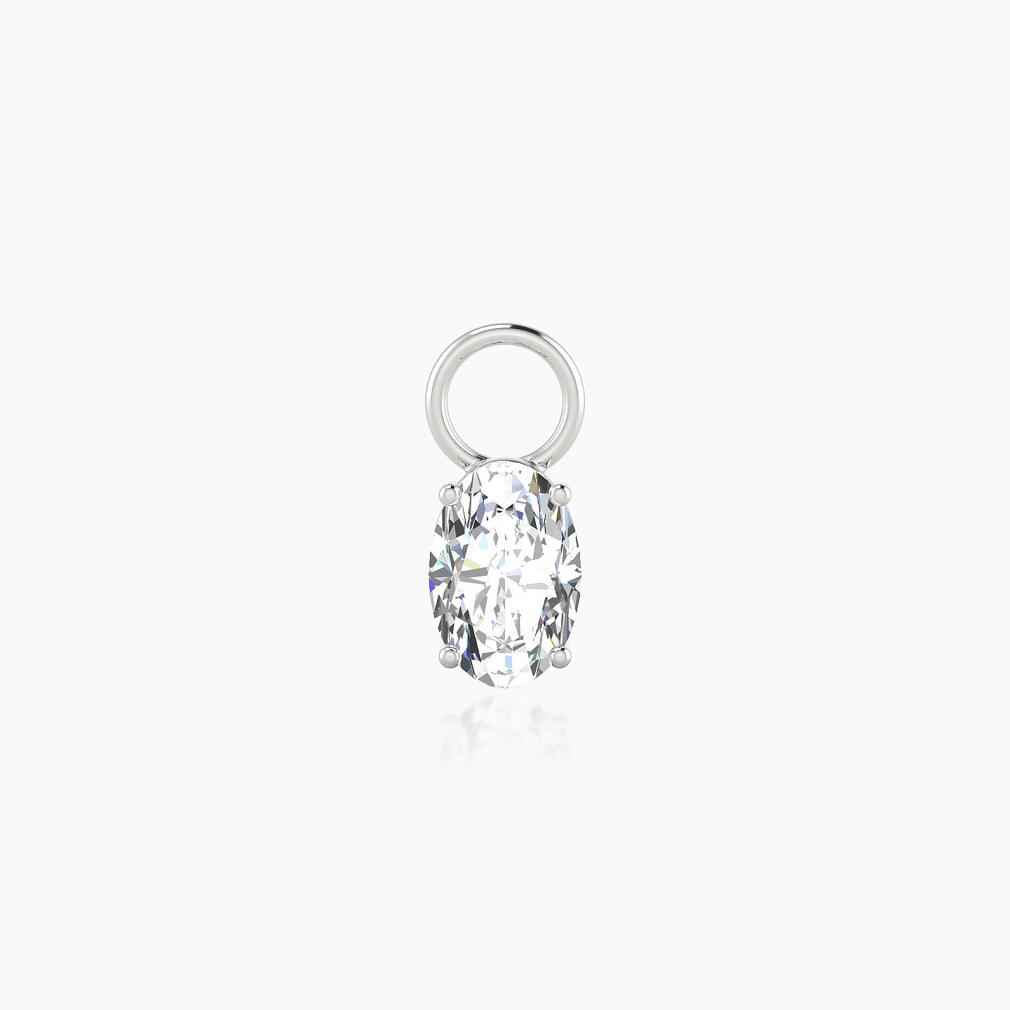 Nut | 18k White Gold 6 mm Oval Diamond Charm