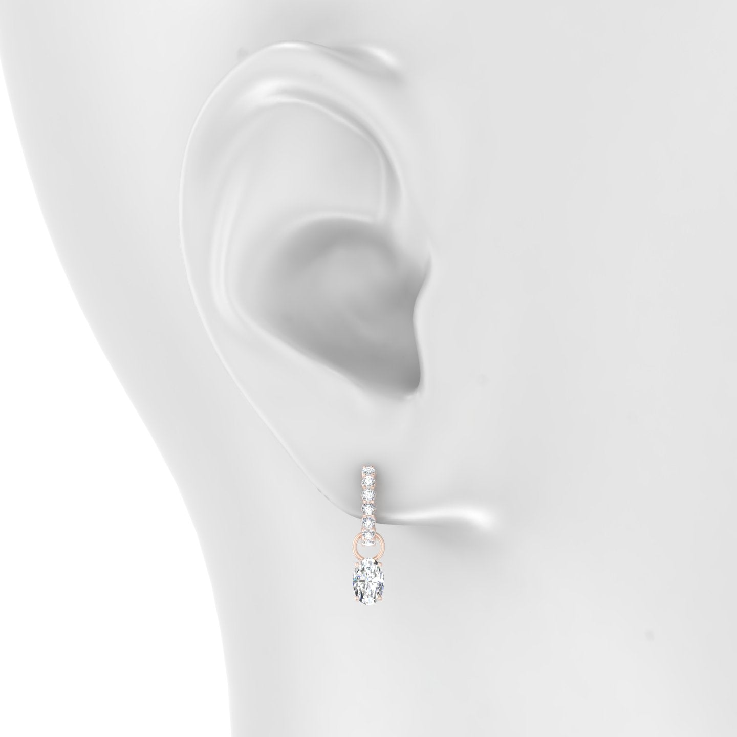 Nut | 18k Rose Gold 6 mm Oval Diamond Charm