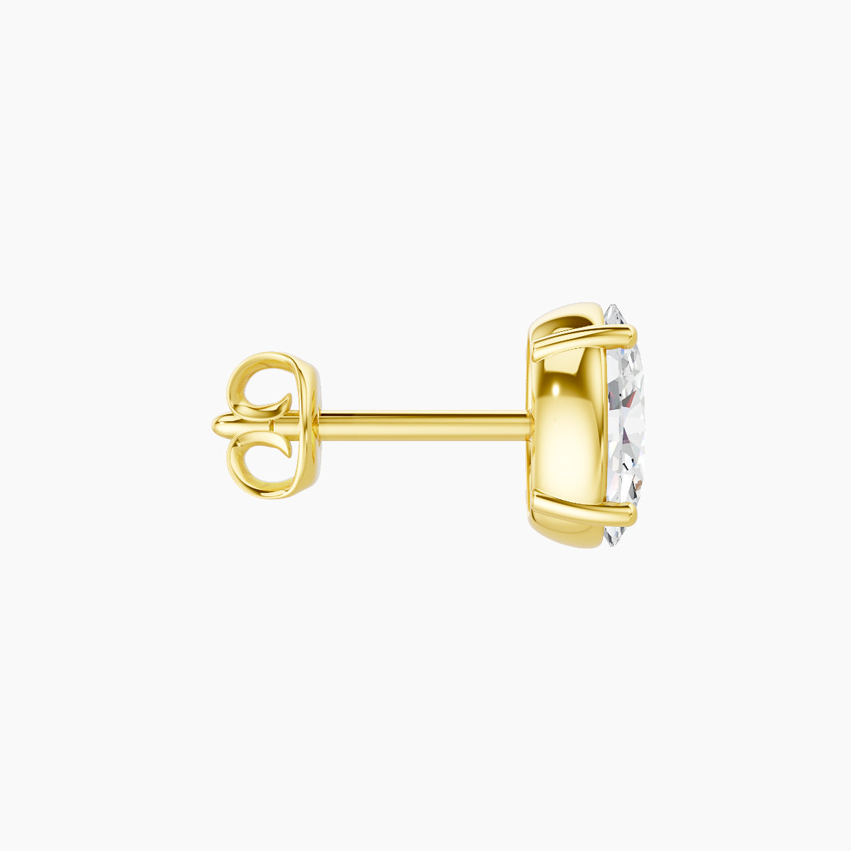 Nut | 18k Yellow Gold 6 mm Oval Diamond Earring